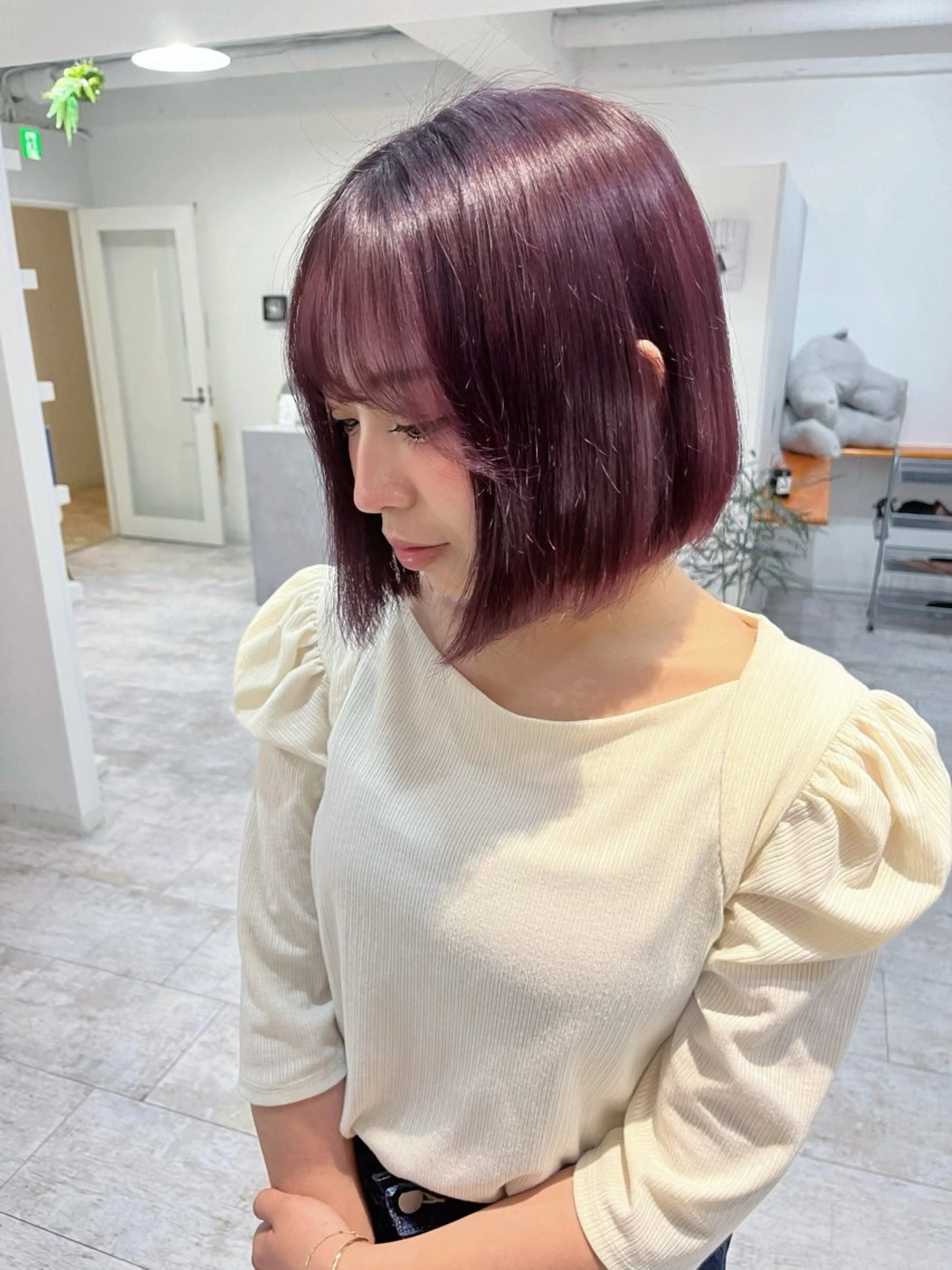 ミディアム カラー ブラウンカラー ラベンダーカラー ピンクカラー ピンクラベンダー ヘアカラー piLLon mayuのヘアスタイル