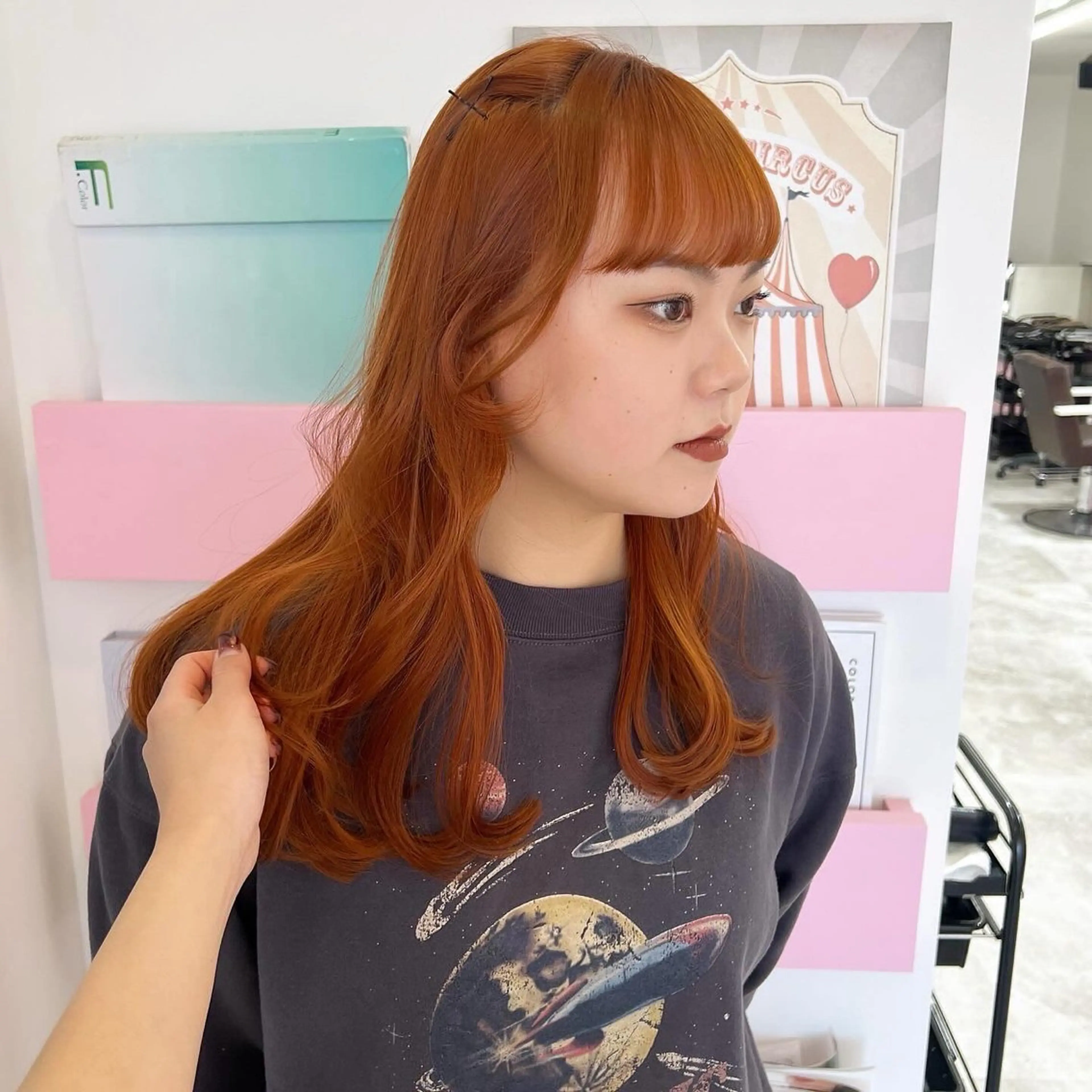 ロング カラー カット ヘアカラー トリートメント 🎀ダブルカラー/ ピンク×ガーリー🎀のヘアスタイル