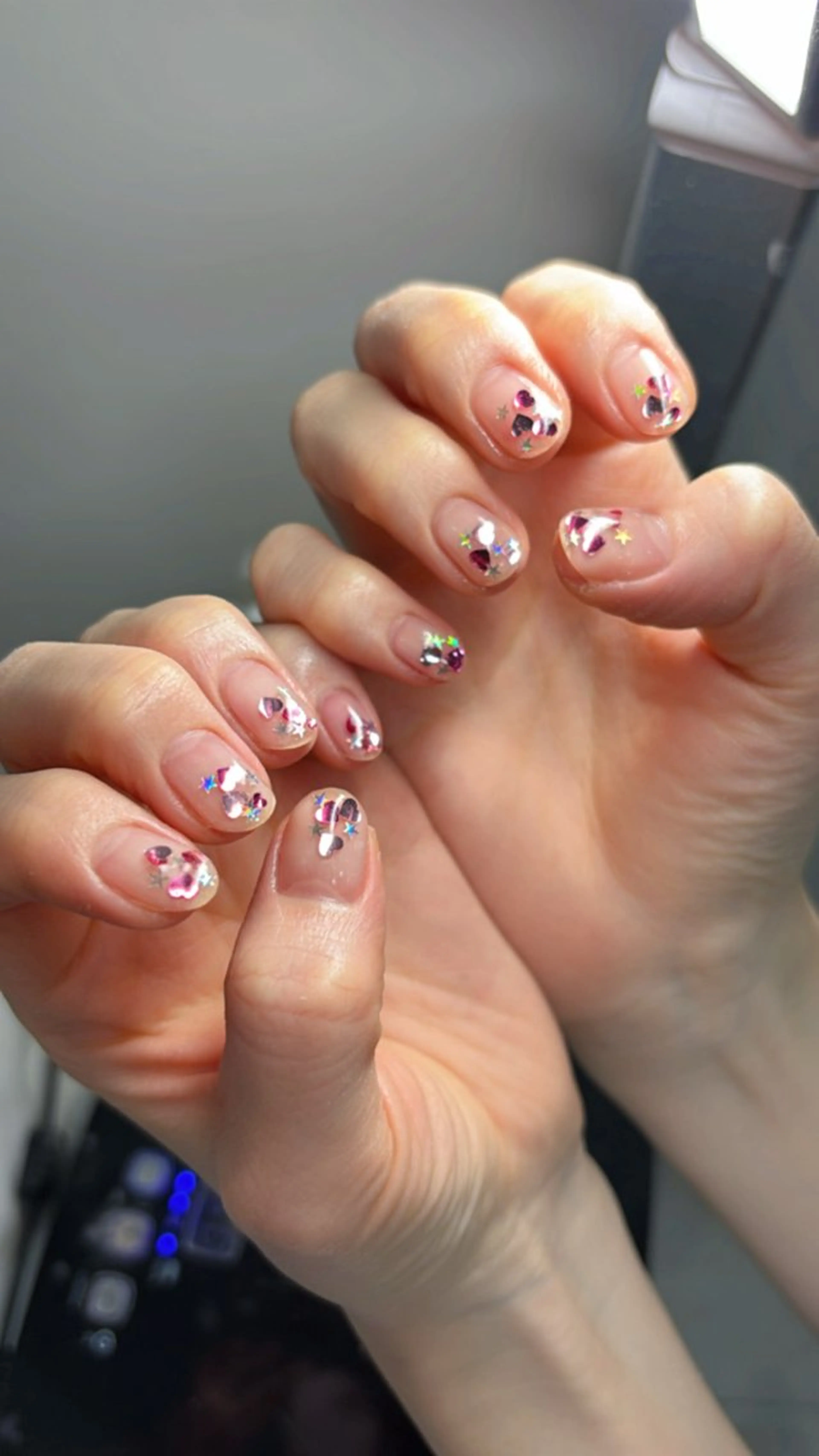 ネイル クリアネイル ハート 鶴橋wooone nail.rieのネイルデザイン