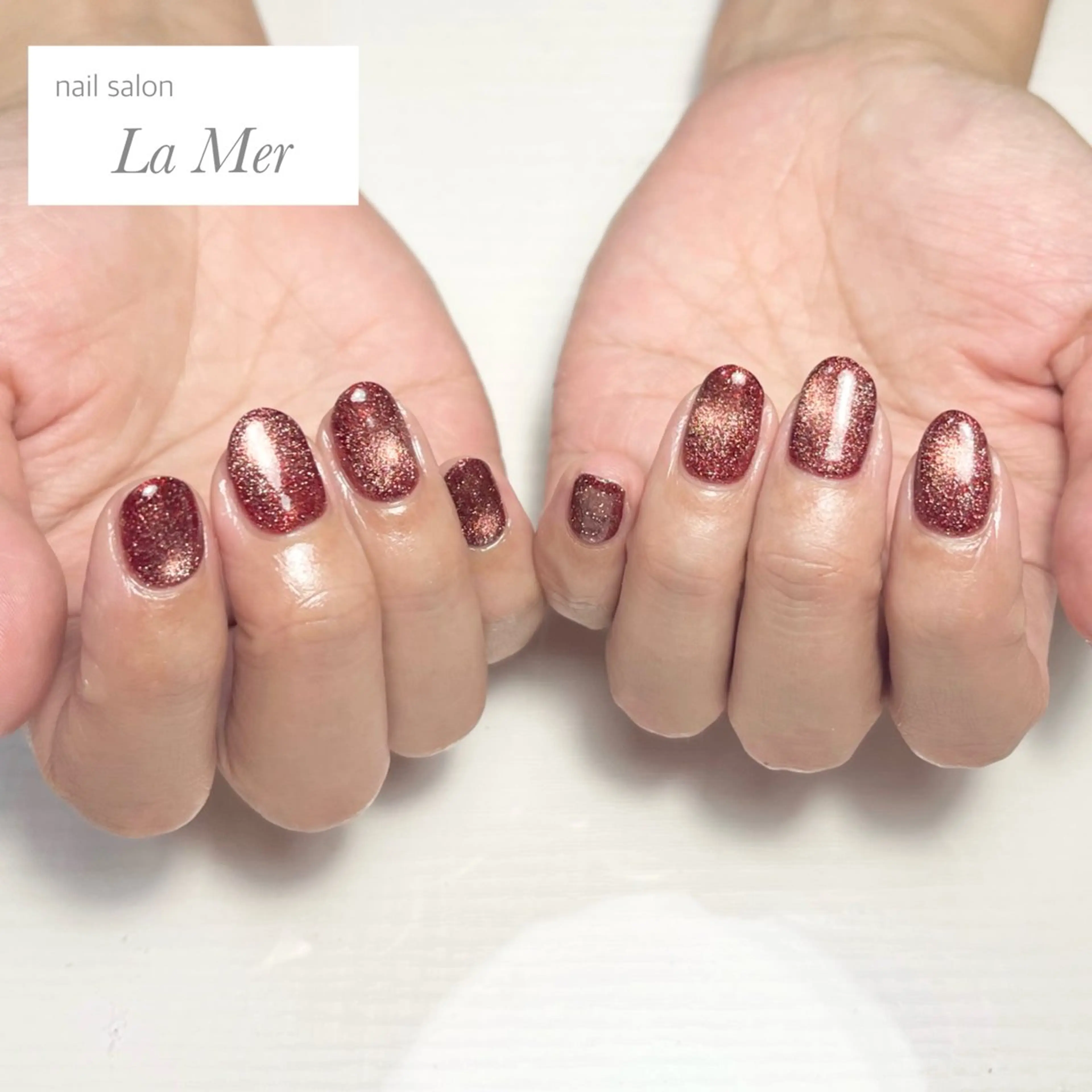 ネイル ジェルネイル ラメ(グリッター) マグネットネイル ビー玉ネイル ワンカラーネイル nailsalon La Merのネイルデザイン