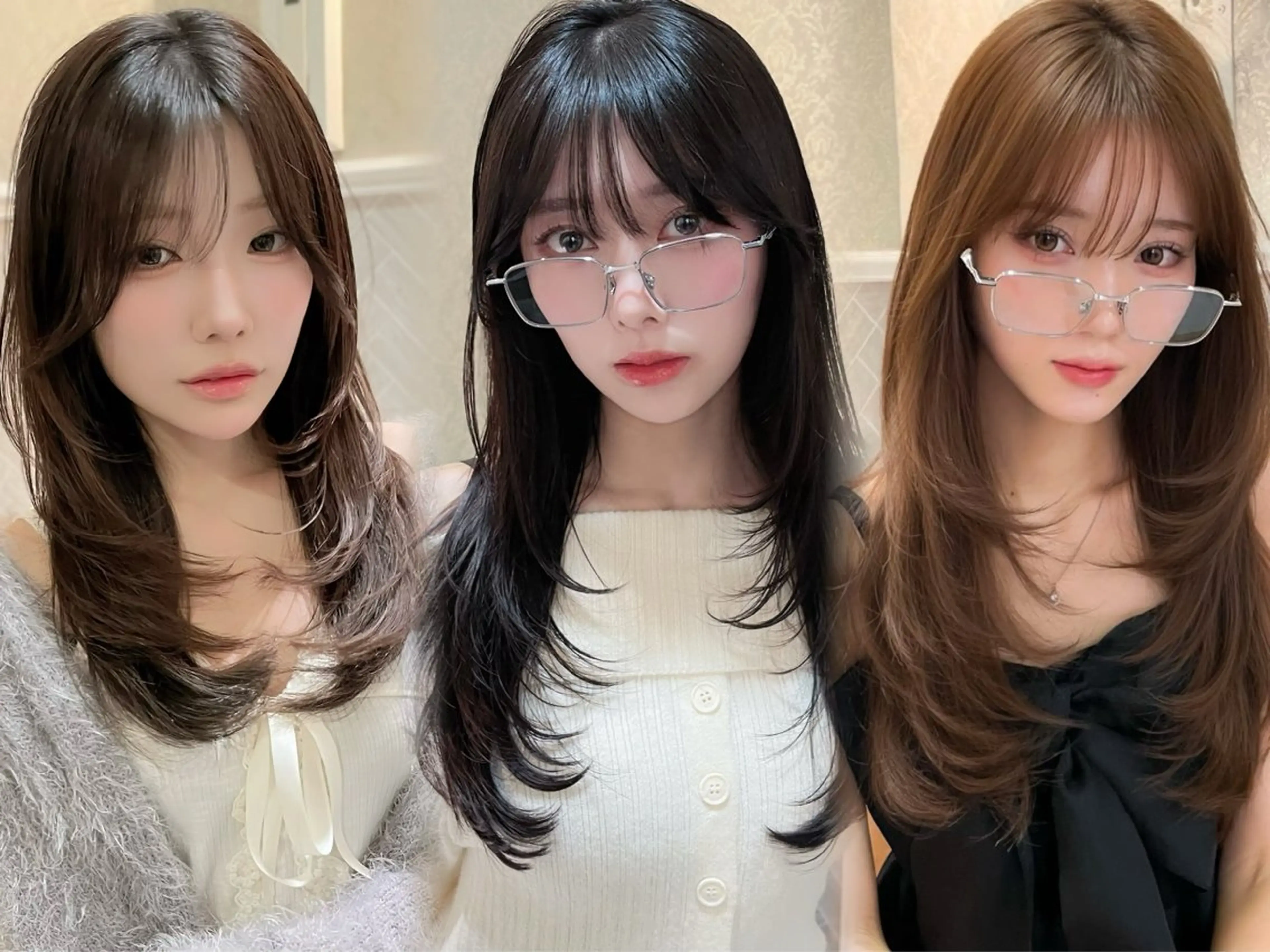ロング 髪質改善 韓国風ヘア レイヤーカット 縮毛矯正 カット ヘアカラー トリートメント 美髪縮毛矯正🩶 髪質改善/Shinaのヘアスタイル
