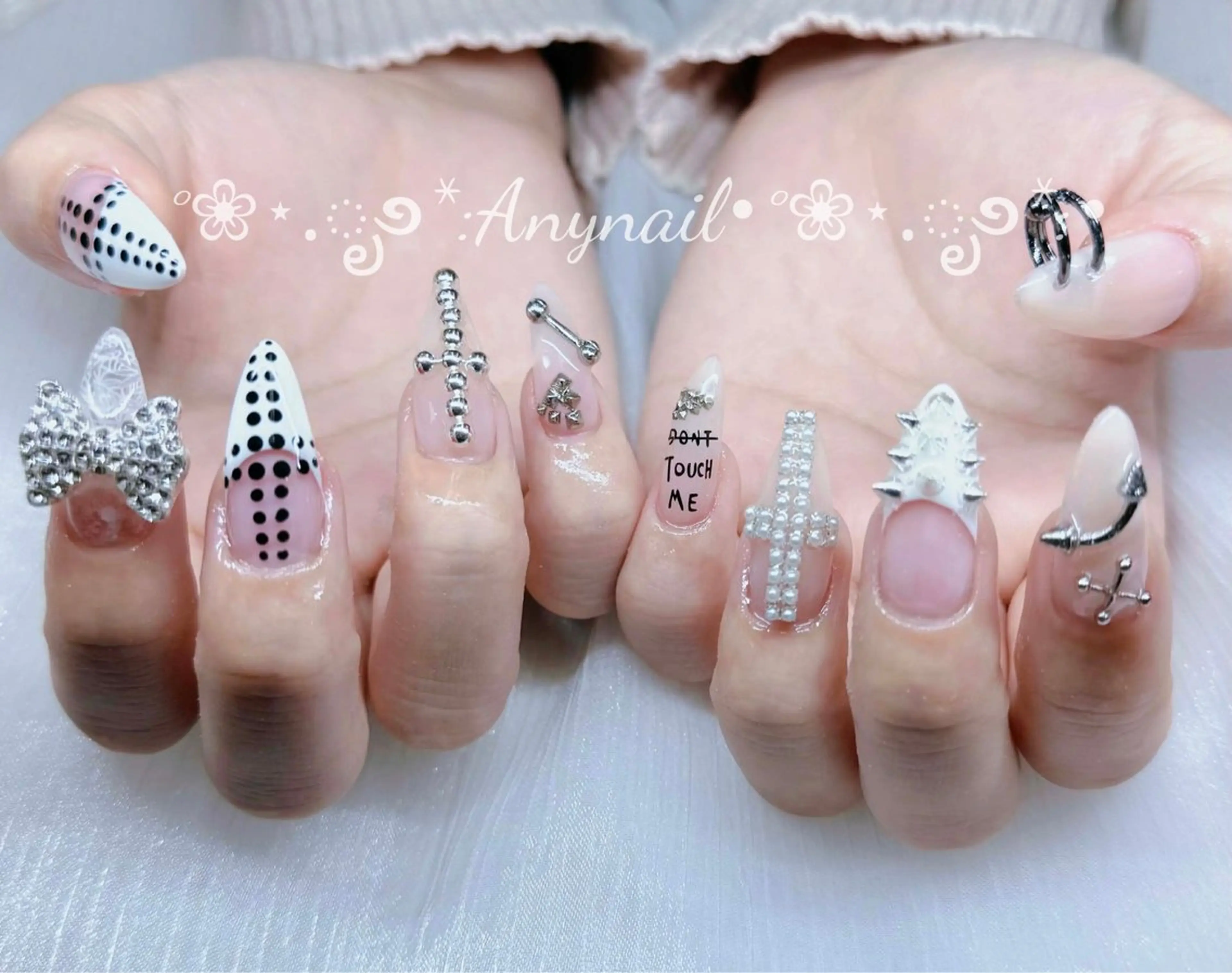 ネイル ロングネイル マグネットネイル 春ネイル 夏ネイル スーパーロングネイル ハンドネイル Any nail新大久保店のネイルデザイン