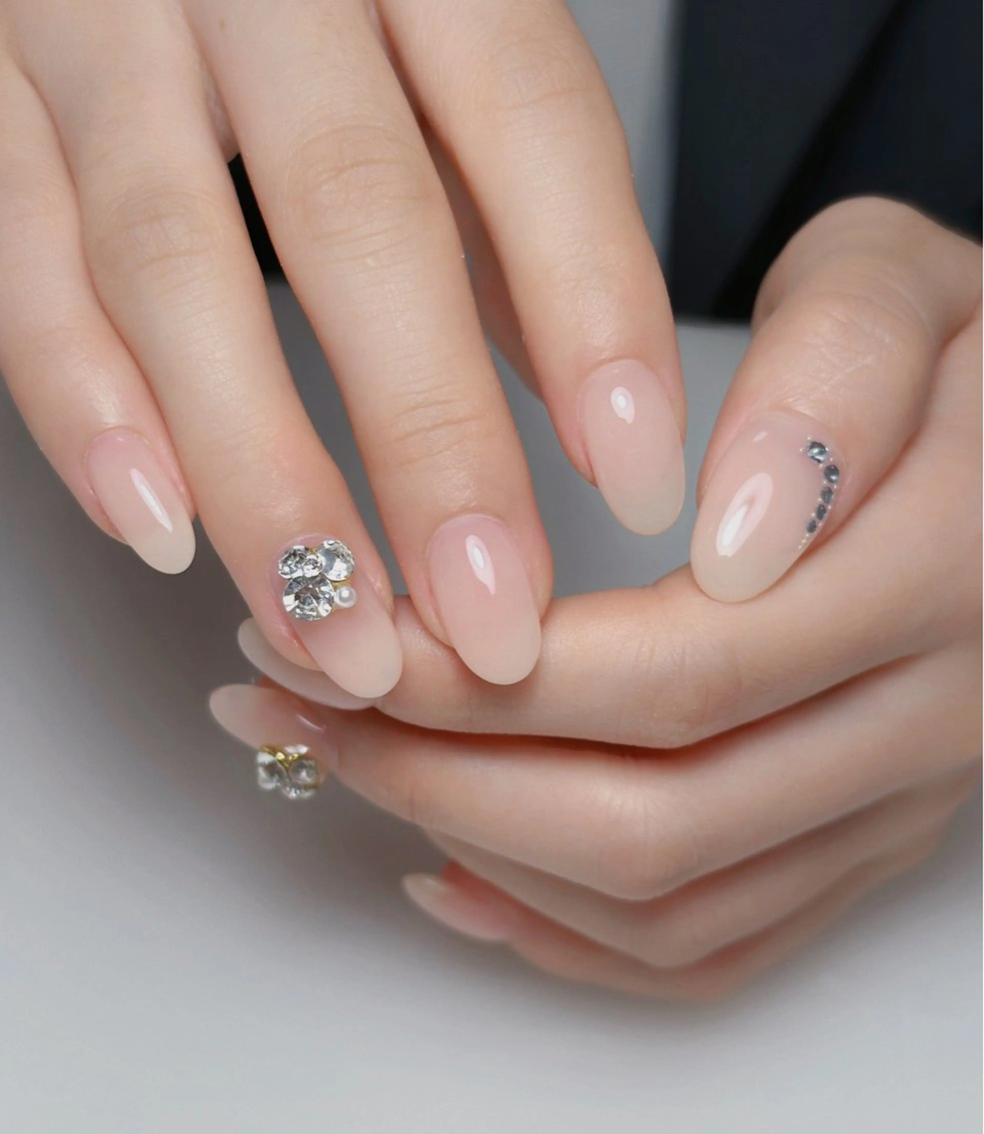 ネイル オーロラネイル 長さ出し フットネイル 韓国ネイル ラメ(グリッター) 👍thumbs up nail👍のネイルデザイン