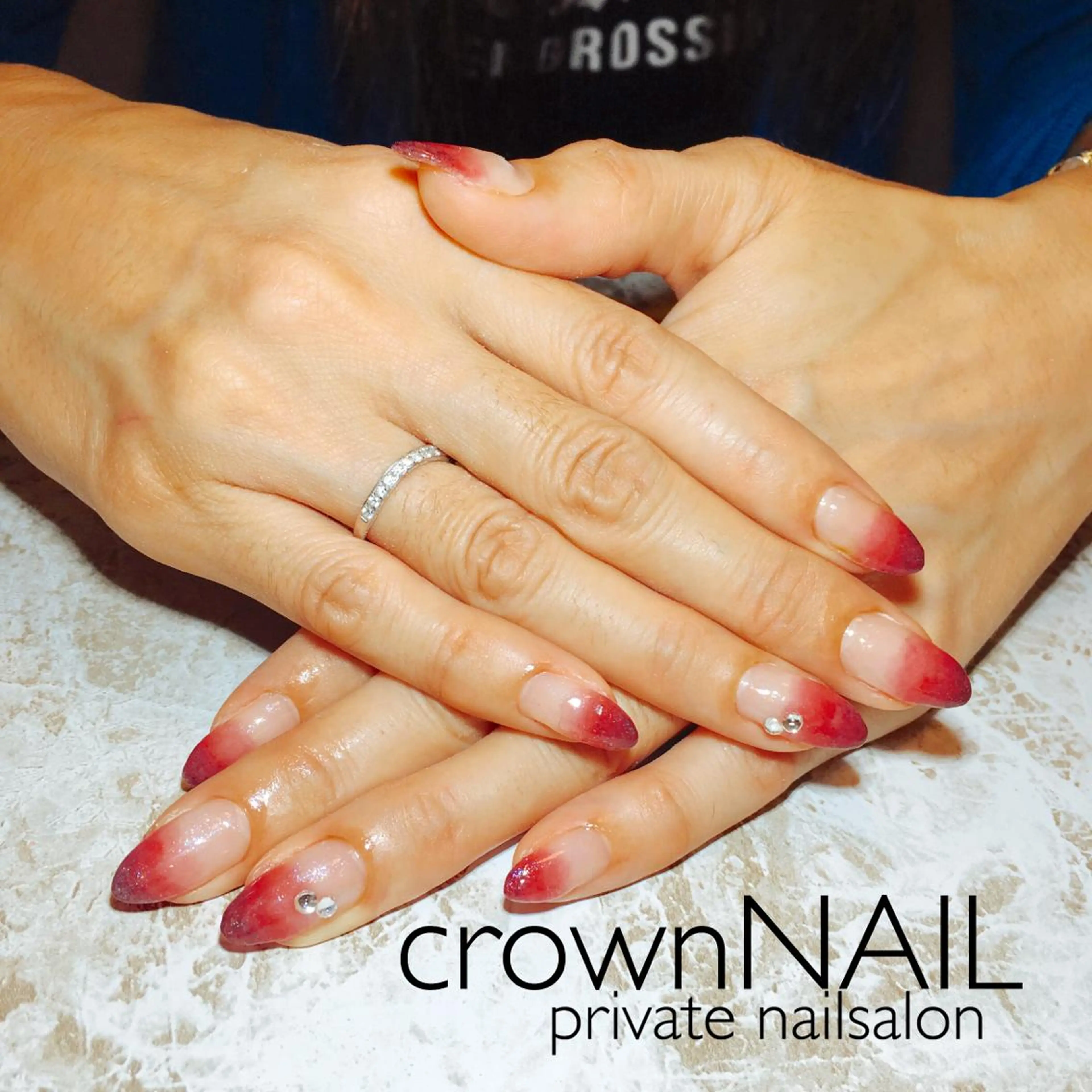 ネイル ボルドー 長さ出し グラデーション ensowa✱laf NAILのネイルデザイン