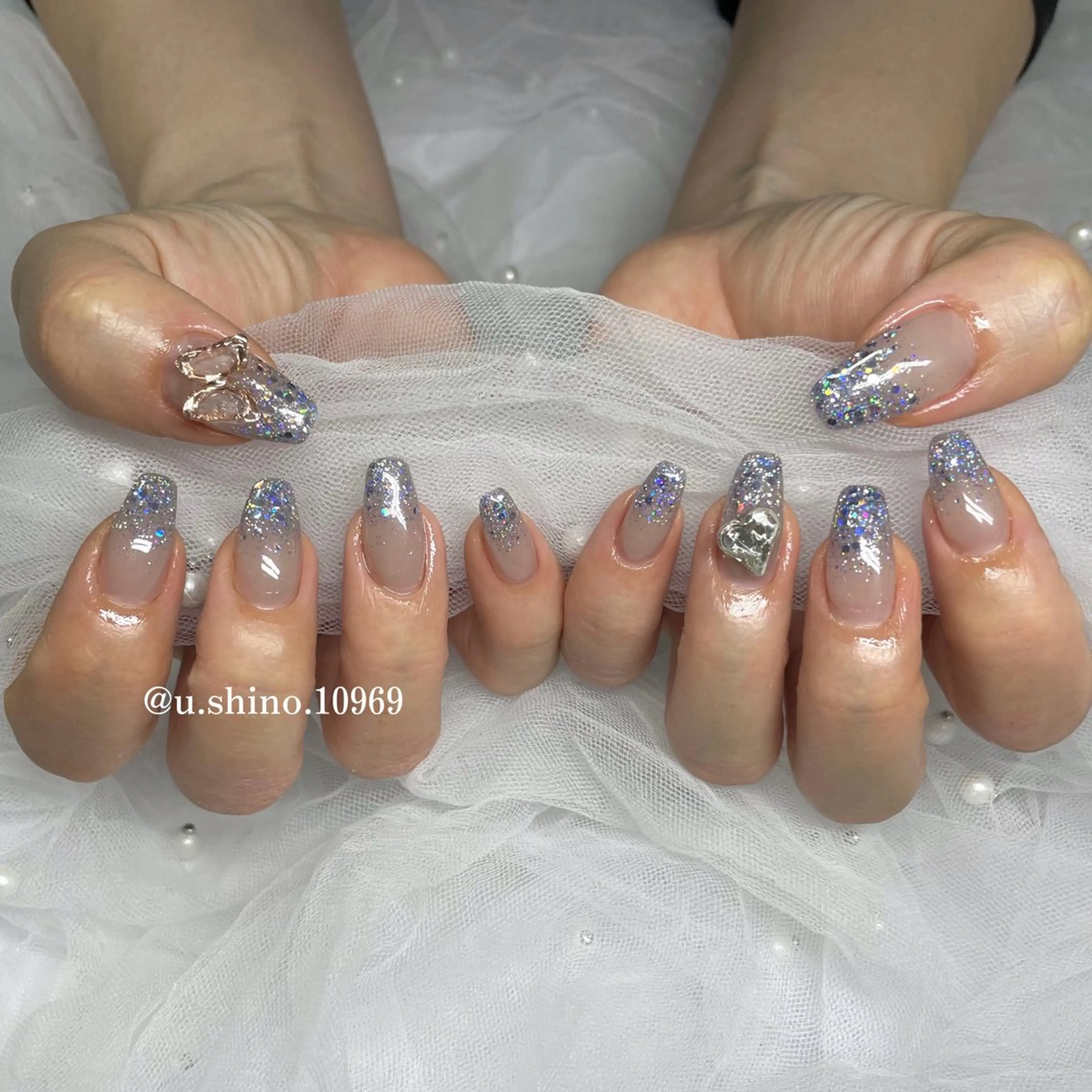 【ハンド】ラメグラデーション💎(オフ無し)の写真