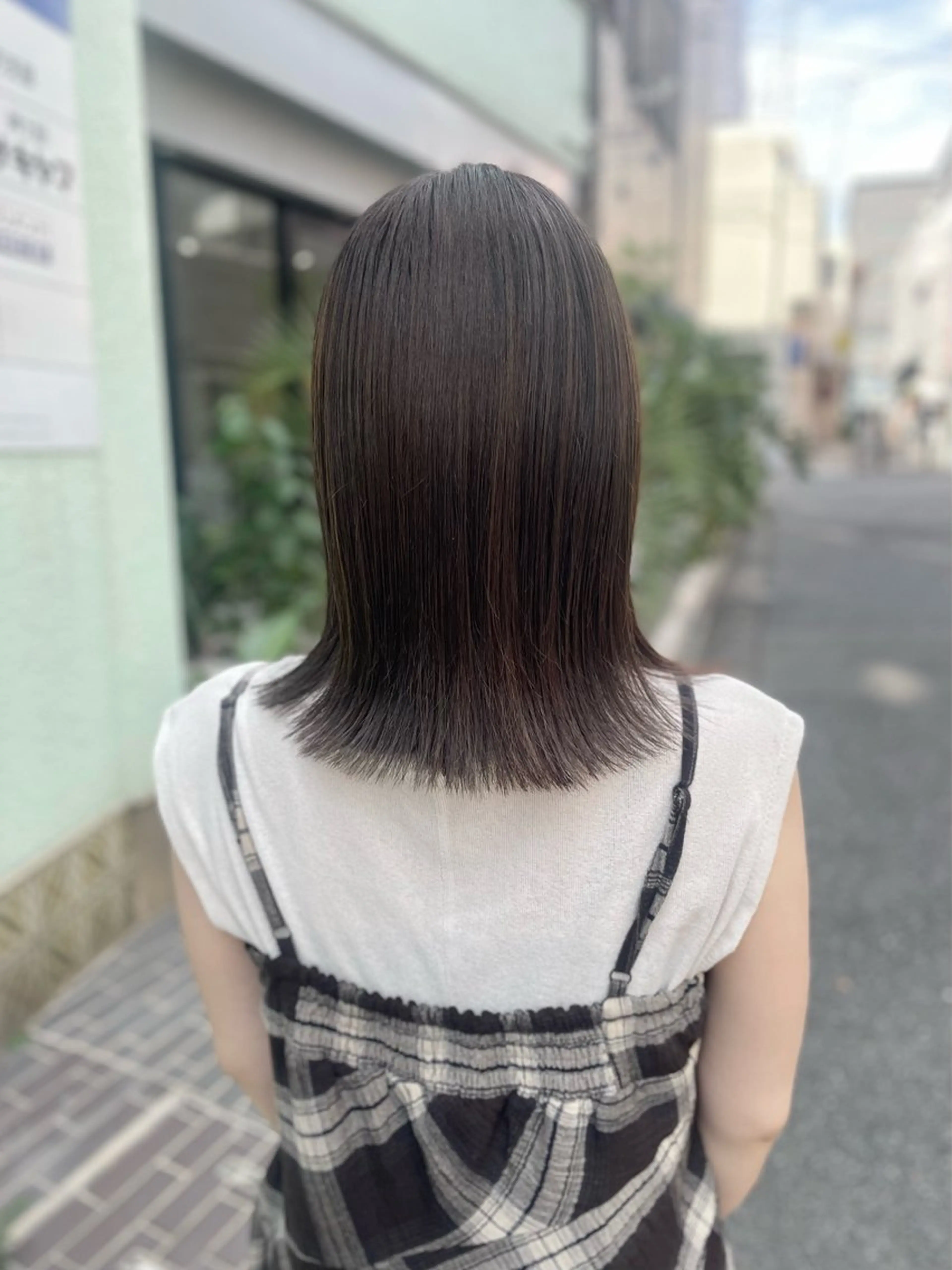 ミディアム ヘアカラー トリートメント クニモトハルナ ボブ/柔らかカラーのヘアスタイル