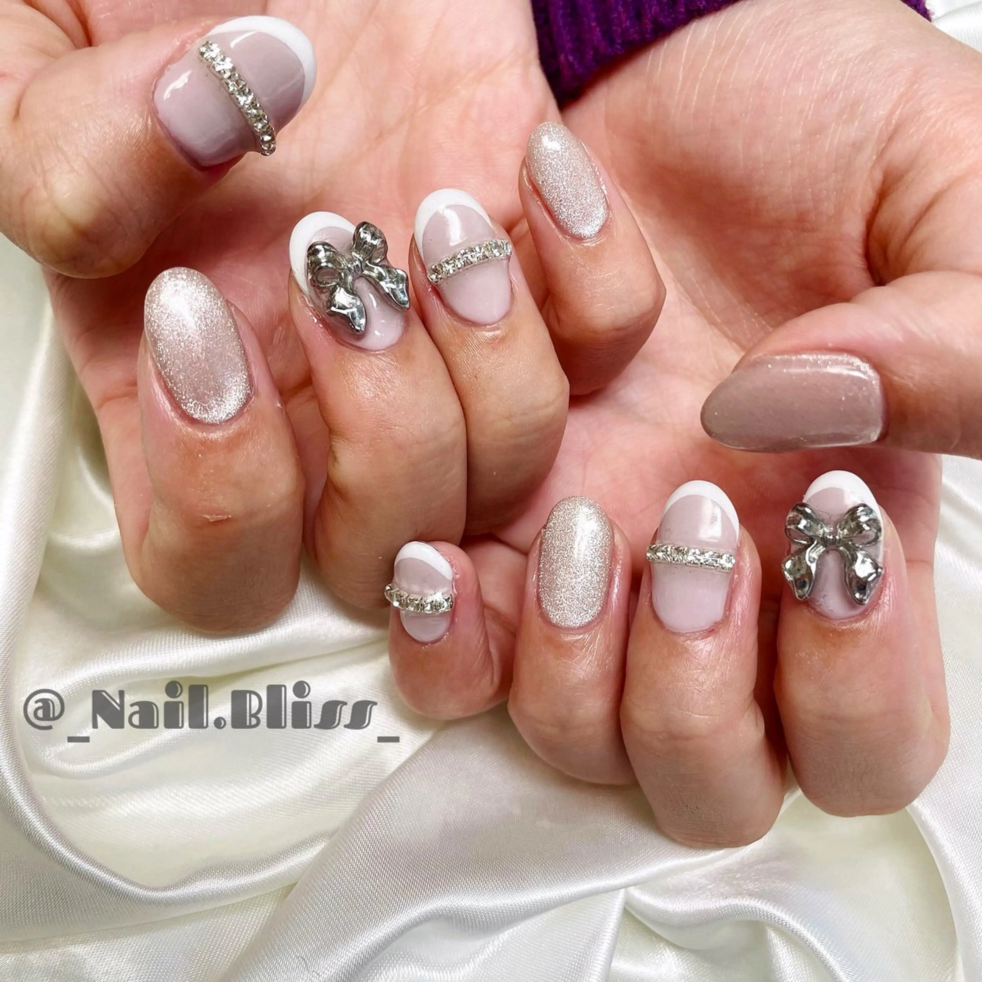 ネイル フレンチネイル マグネットネイル ハンドネイル NAIL BLISSのネイルデザイン