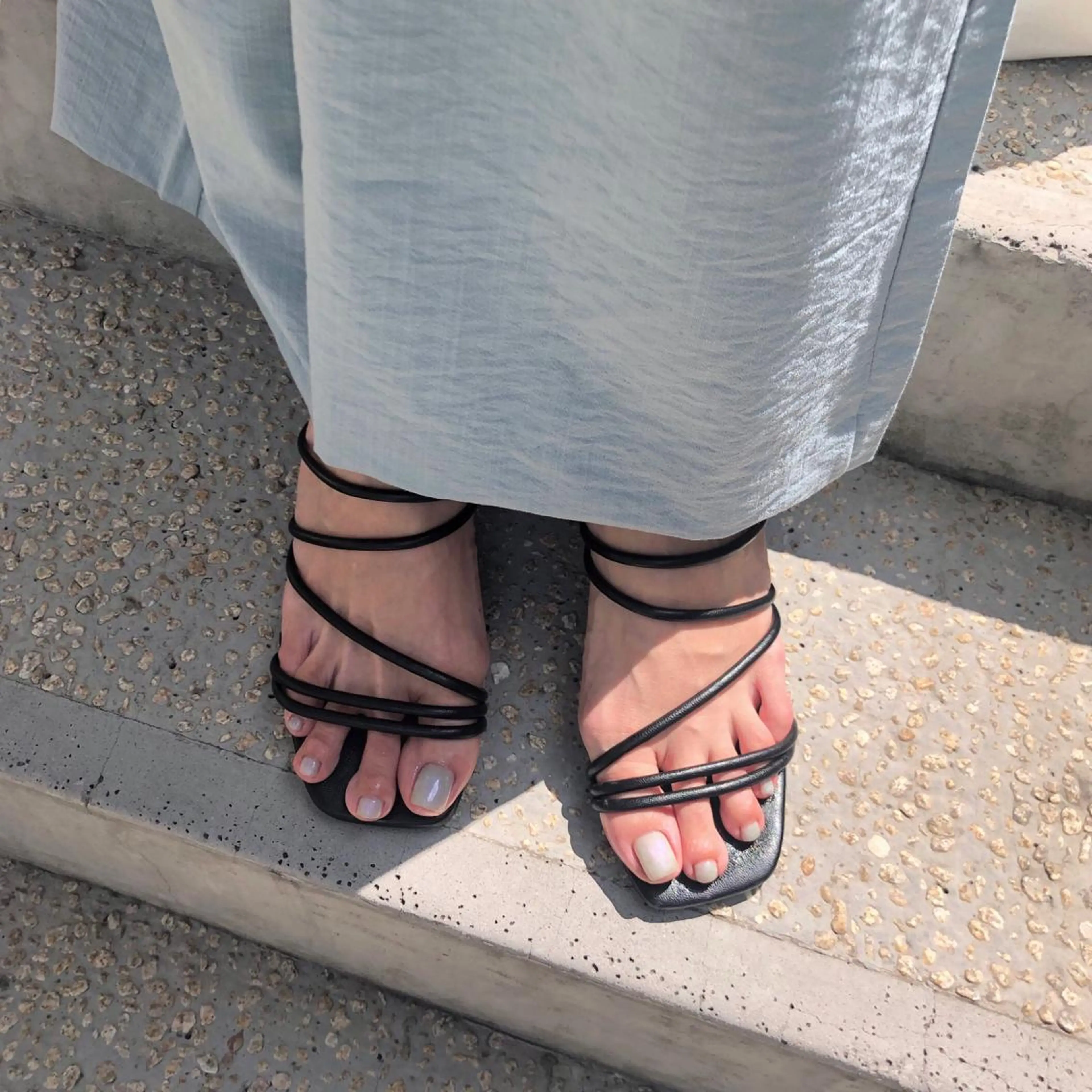 foot👡♡《オフ込み💎☆ワンカラージェルネイル》お爪を削らないparagel使用♡❄️の写真