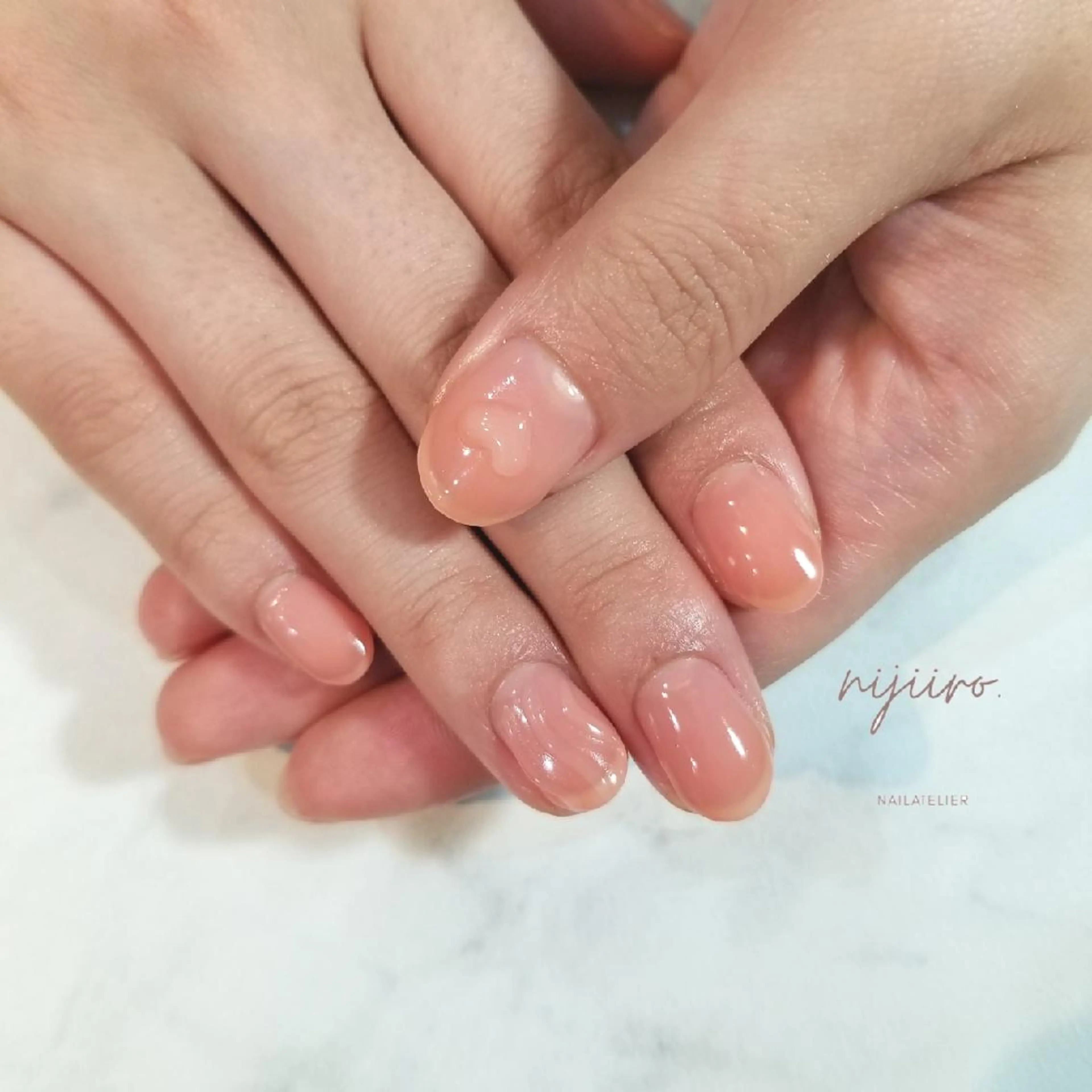 ネイル ハート ハンドネイル nijiiro🌈 サトウのネイルデザイン