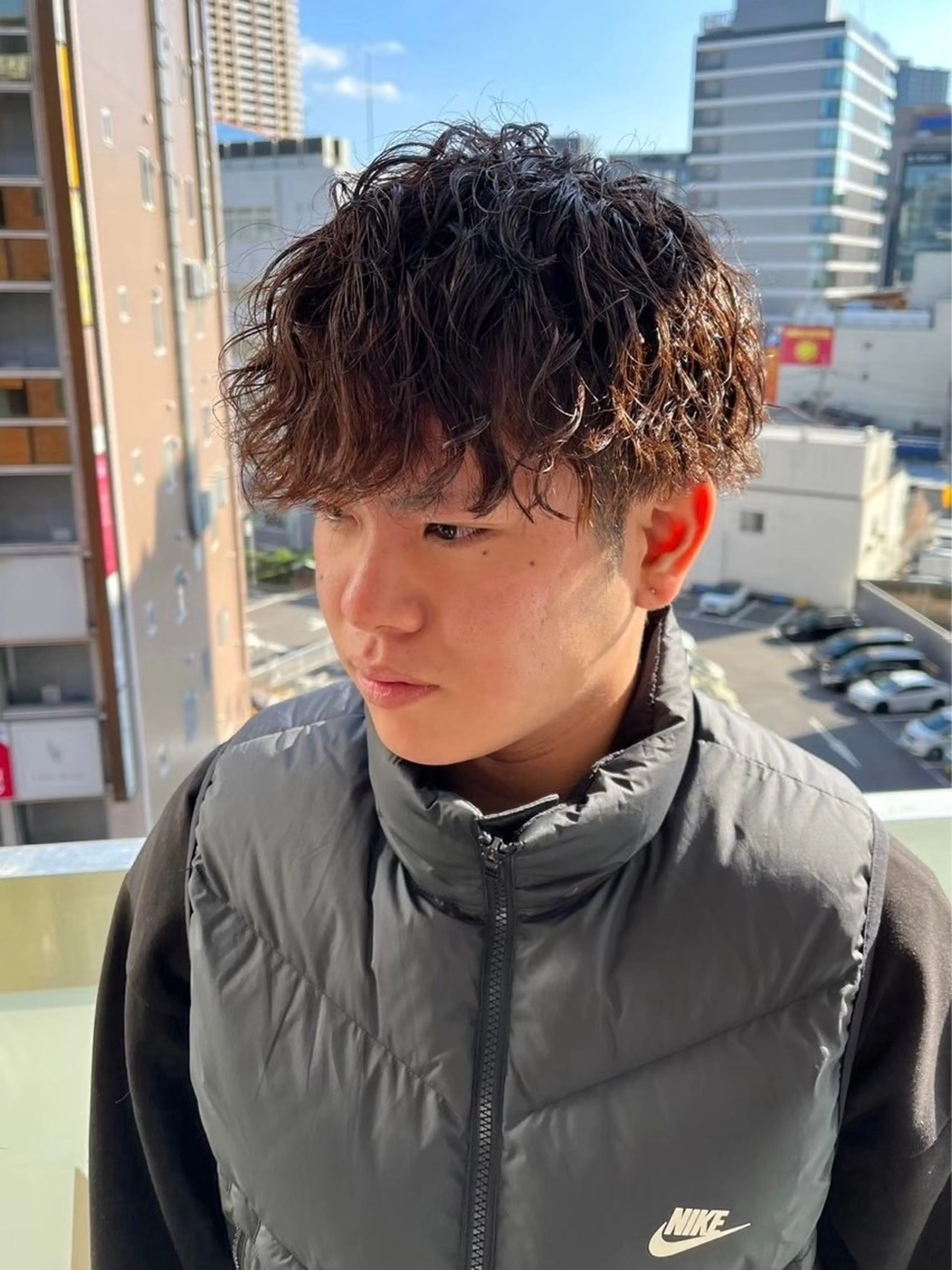 カラー パーマ メンズ LUVISM ボブ りきカットモデル募集のヘアスタイル