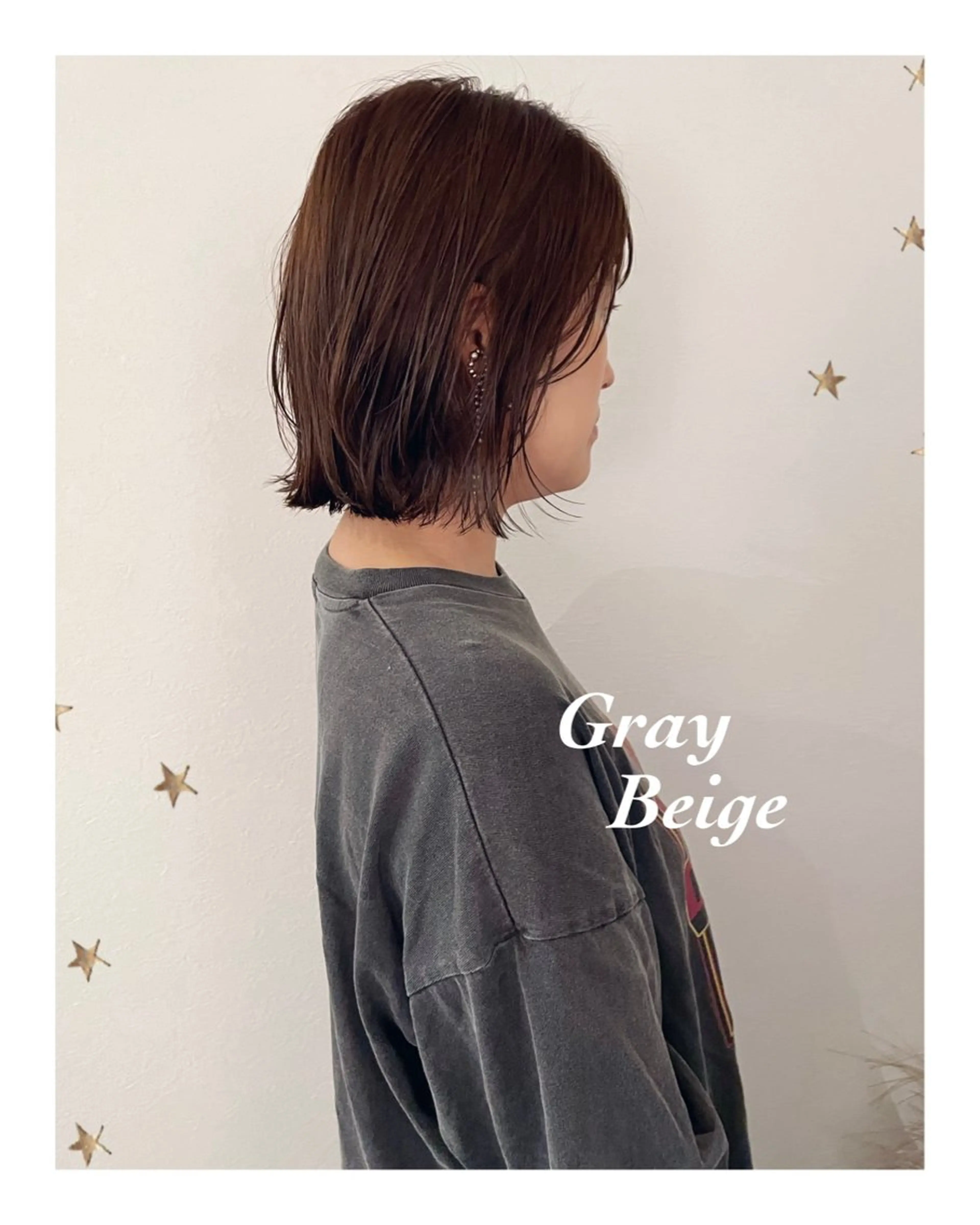 ミディアム カラー カット ヘアカラー 市川 千夏のヘアスタイル