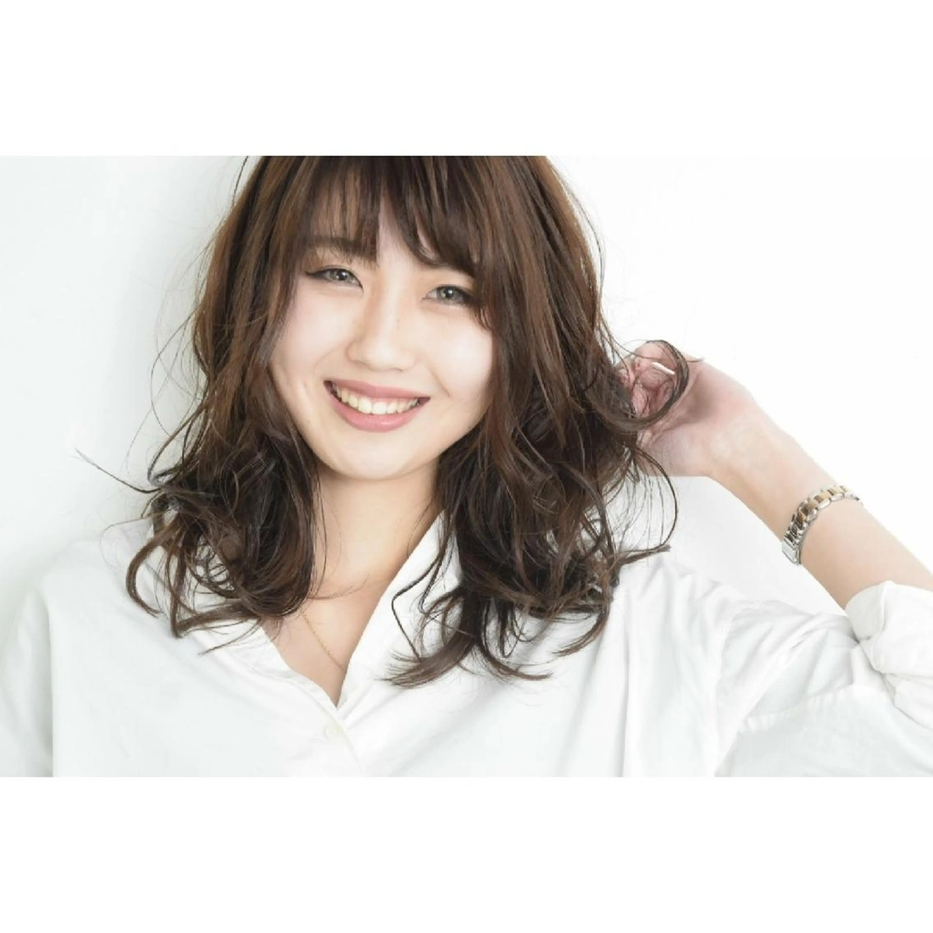 セミロング カラー パーマ みなみ ゆうすけのヘアスタイル