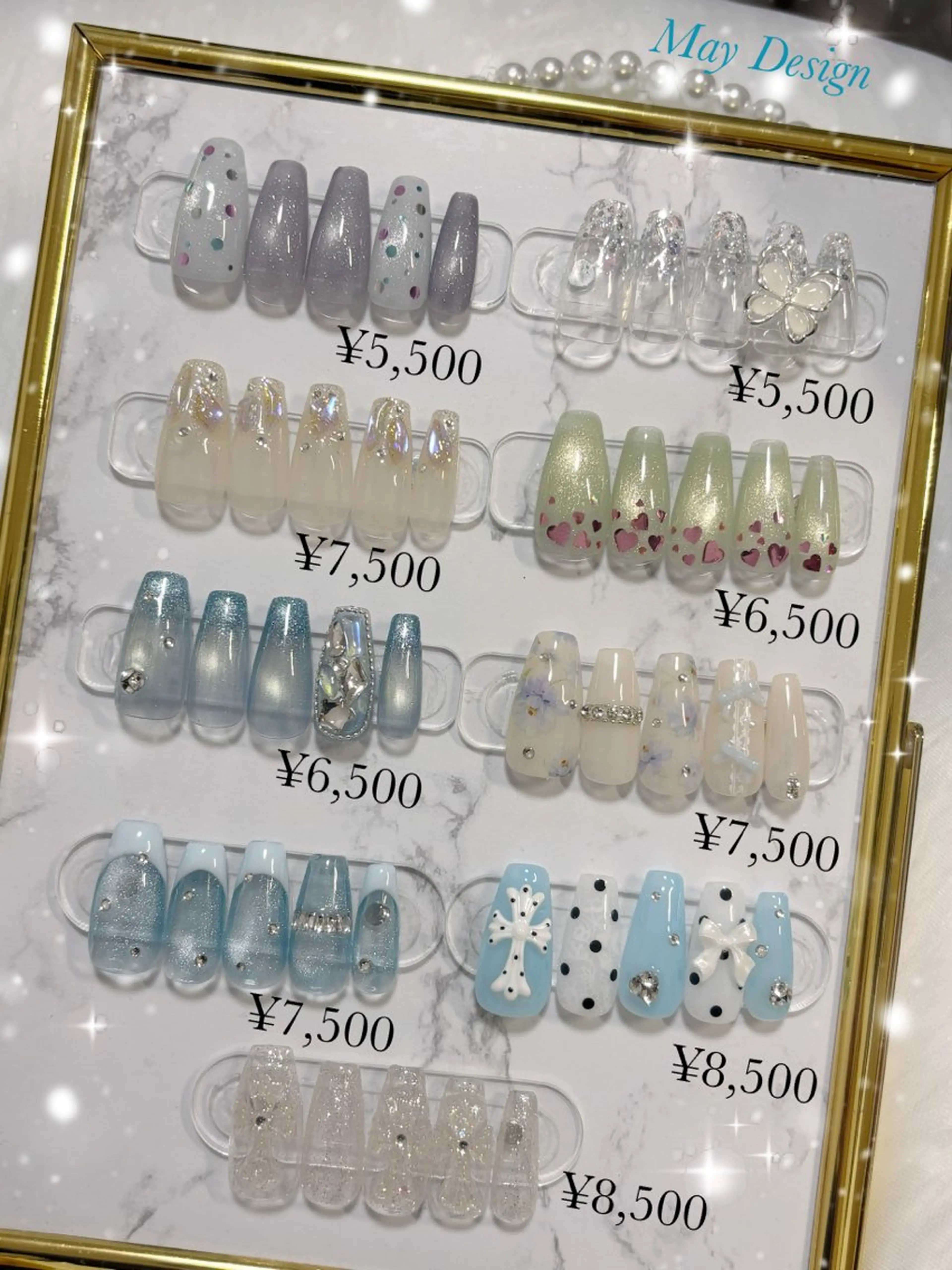 ネイル ドット フラッシュネイル フレンチネイル ハート キラキラネイル ハンドネイル YM nailのネイルデザイン