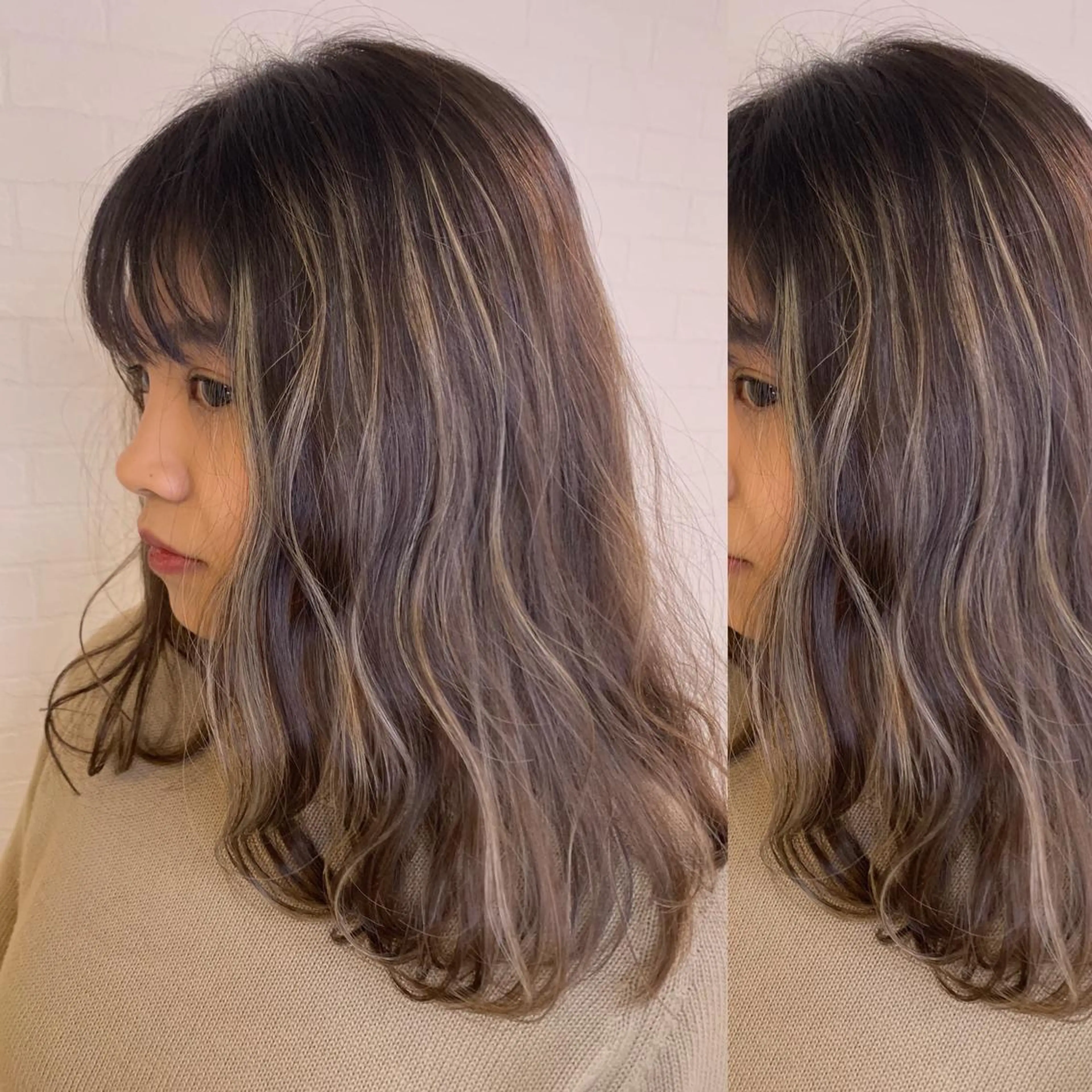 セミロング カラー ヘアアレンジ ヘアカラー トリートメント 縮毛矯正 髪質改善寺坂雄飛💐のヘアスタイル