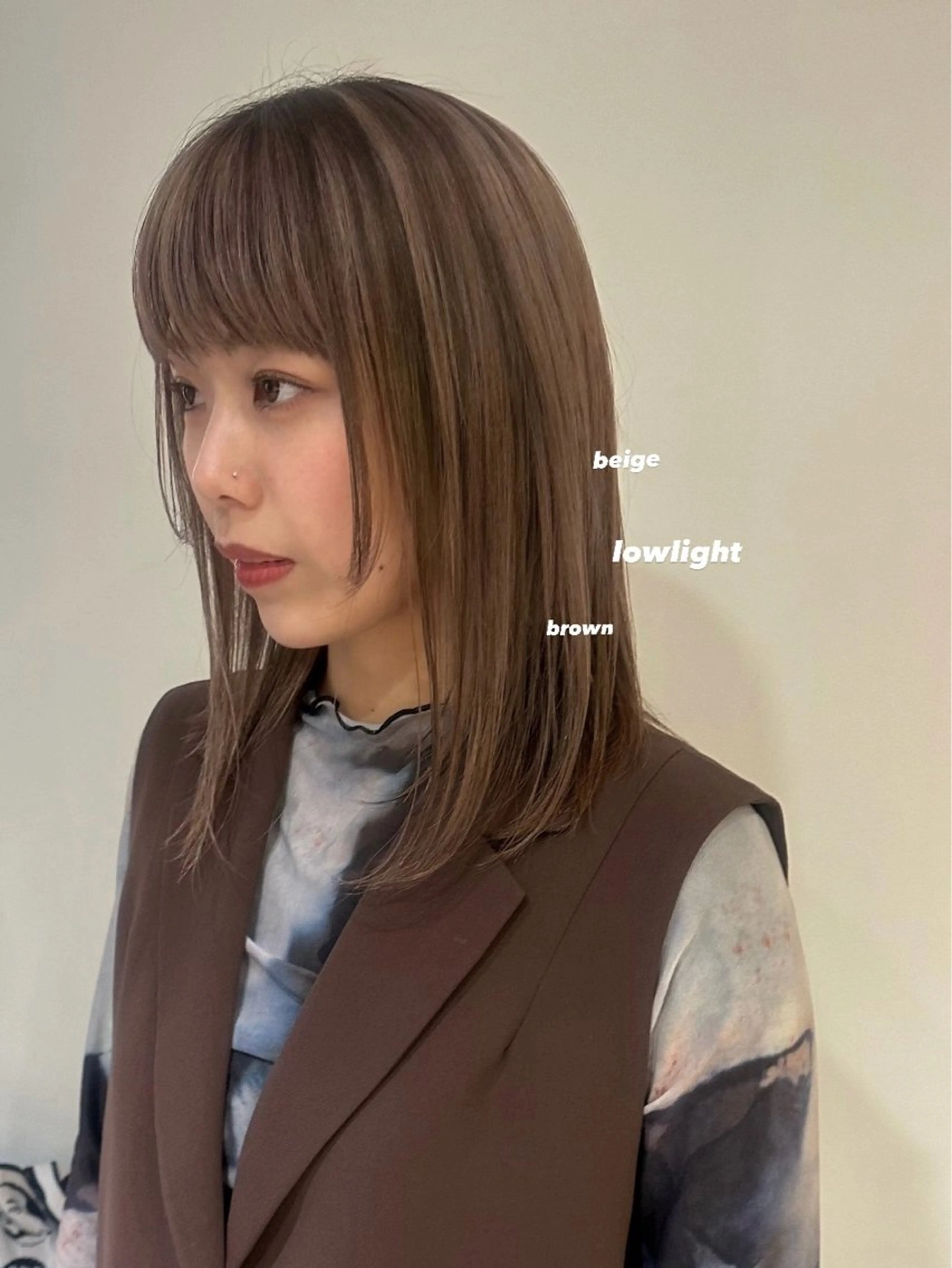 ミディアム カラー 暖色カラー/レイヤー 🌙 オノユリカのヘアスタイル