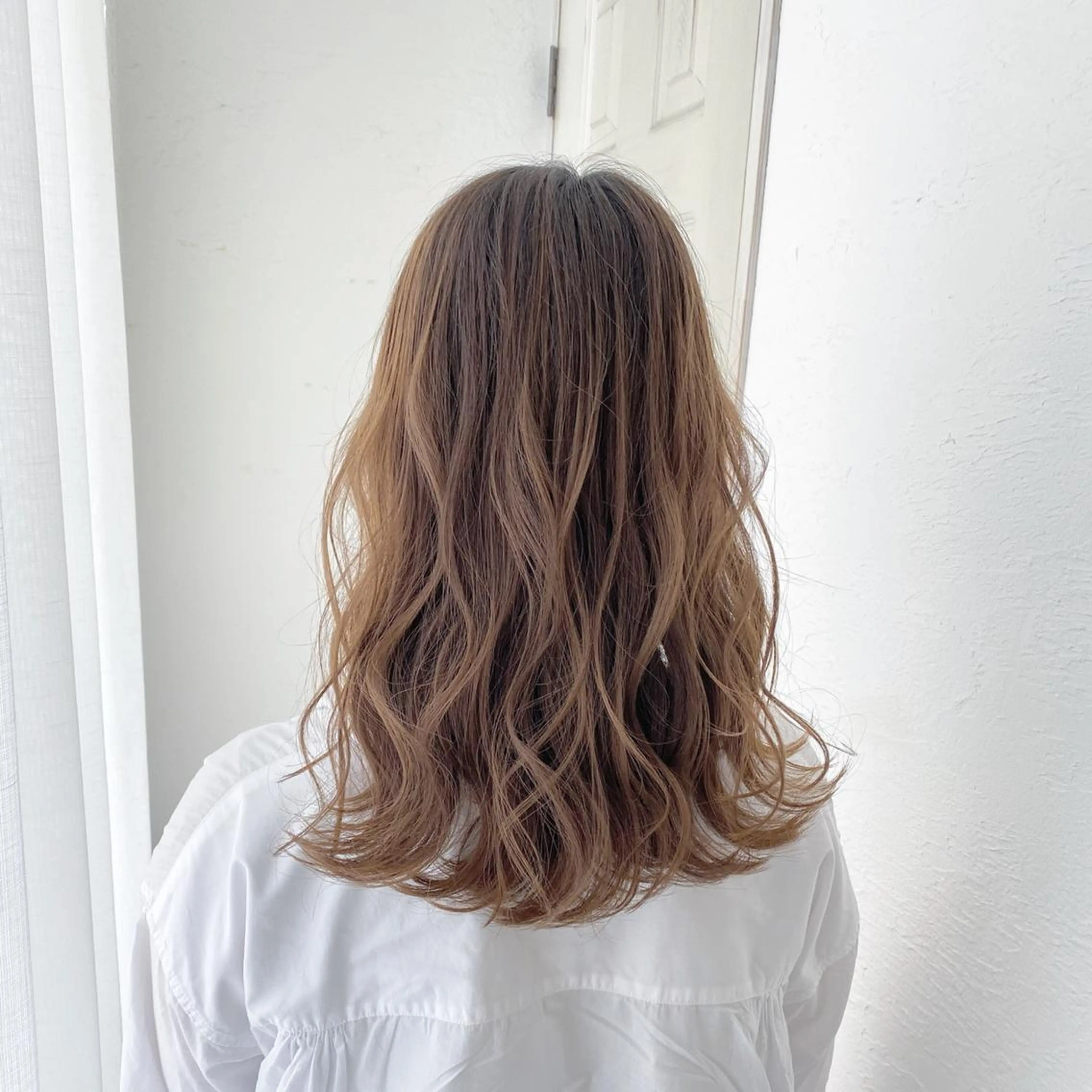 セミロング ヘアアレンジ 🍑もも 🍑のヘアスタイル