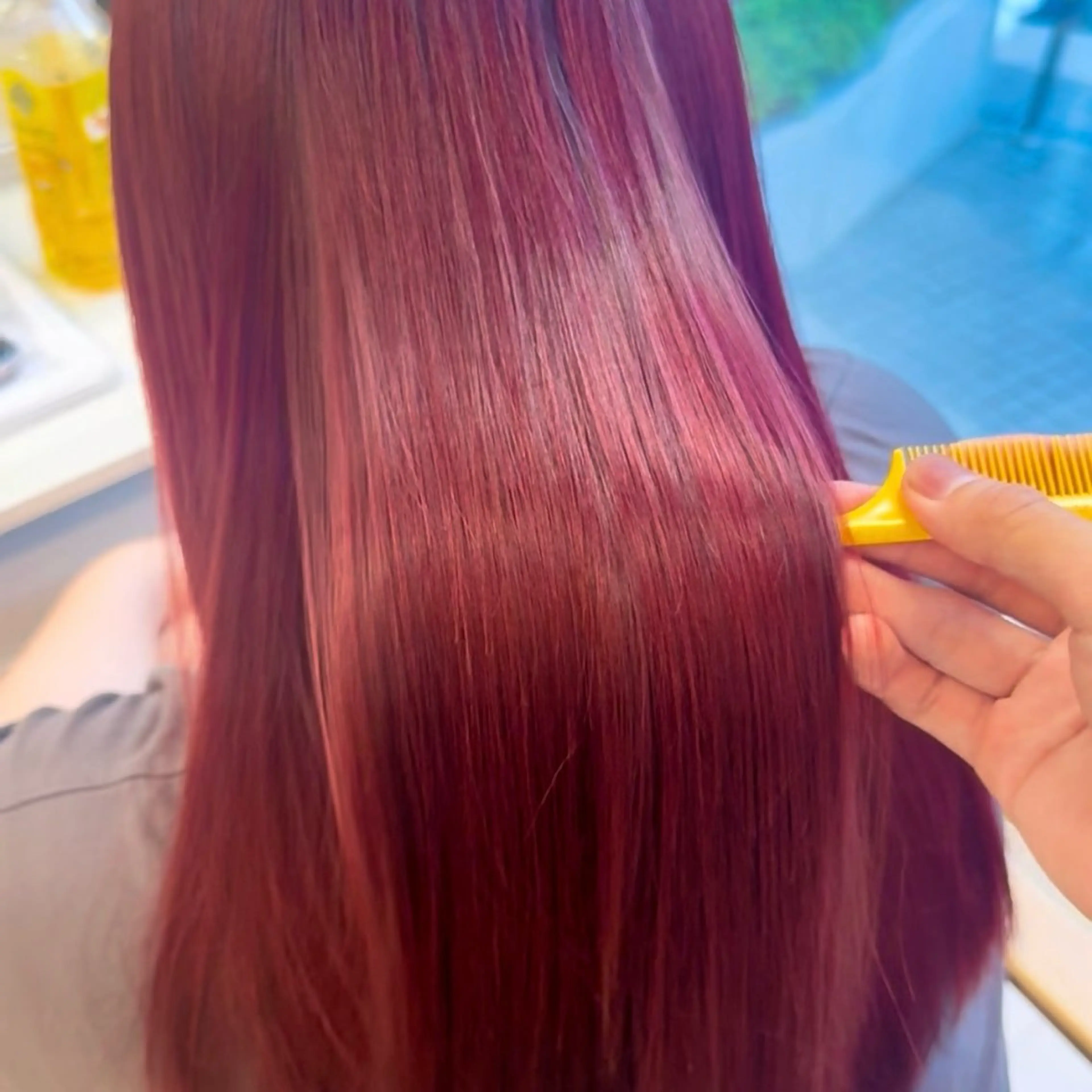 ロング カラー レッドカラー トリートメント アニメオタク美容師/ メンズ特化/僚汰のヘアスタイル