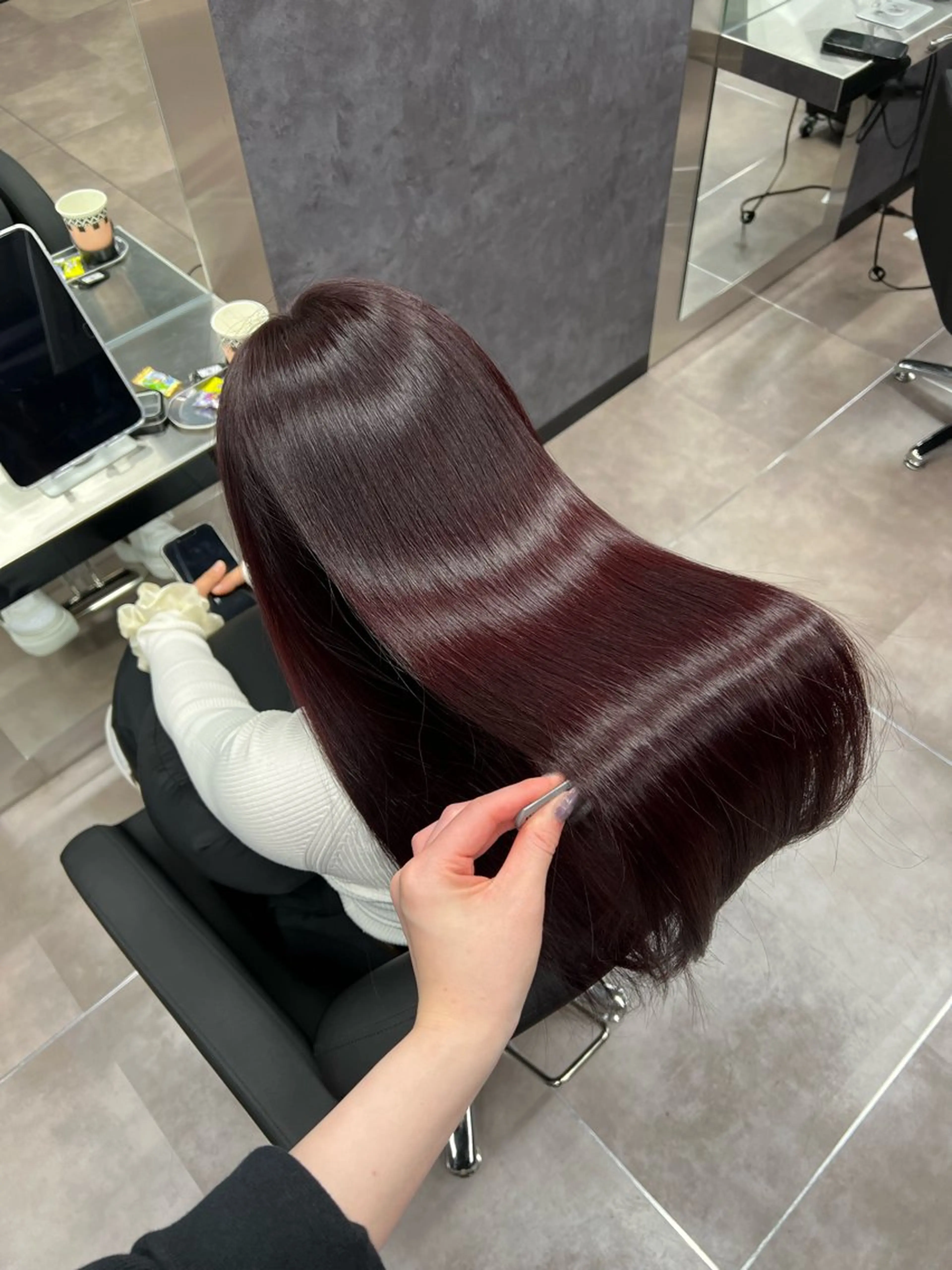 カラー カシス レッドカラー 髪質改善 カット ヘアカラー トリートメント 🩶髪質改善/新宿 /saaya🩶のヘアスタイル