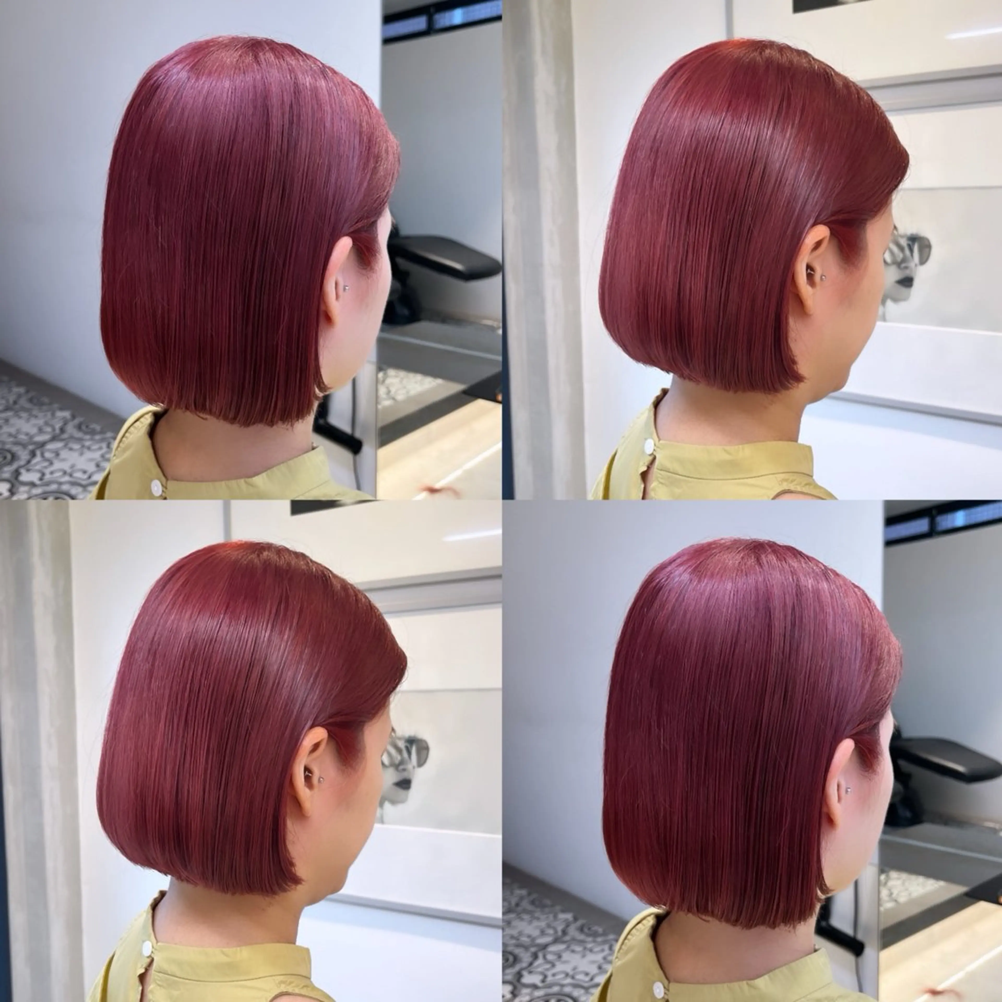 ショート カラー ハイトーンカラー オレンジ ピンクカラー ボブ ヘアカラー トリートメント ヘッドスパ カジュアルを女っぽく 𝗮𝘆𝗮𝗰𝗼のヘアスタイル