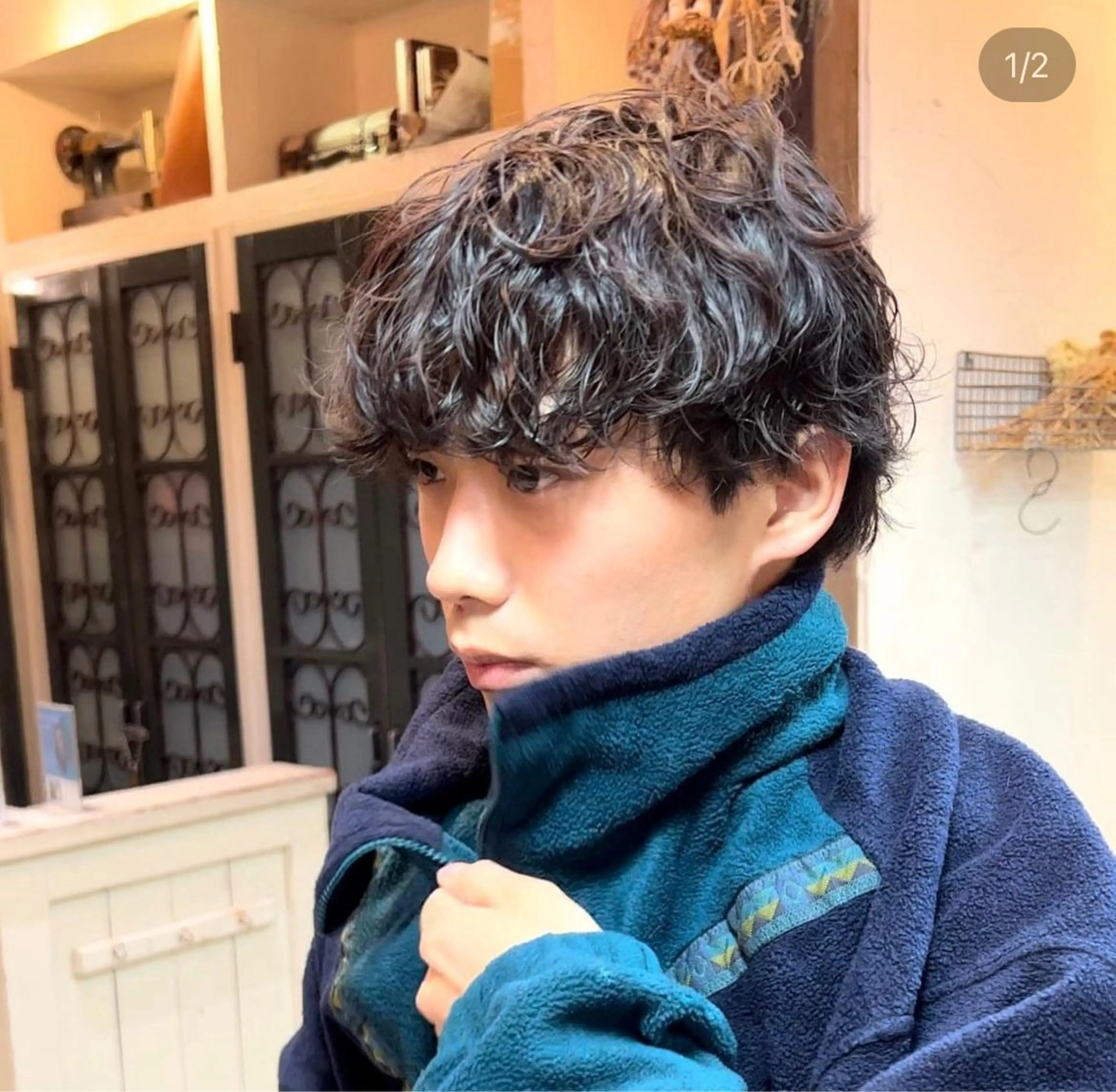 カラー パーマ メンズ メンズパーマ 抜きっぱなしブロンド /ハイトーン/カナタのヘアスタイル