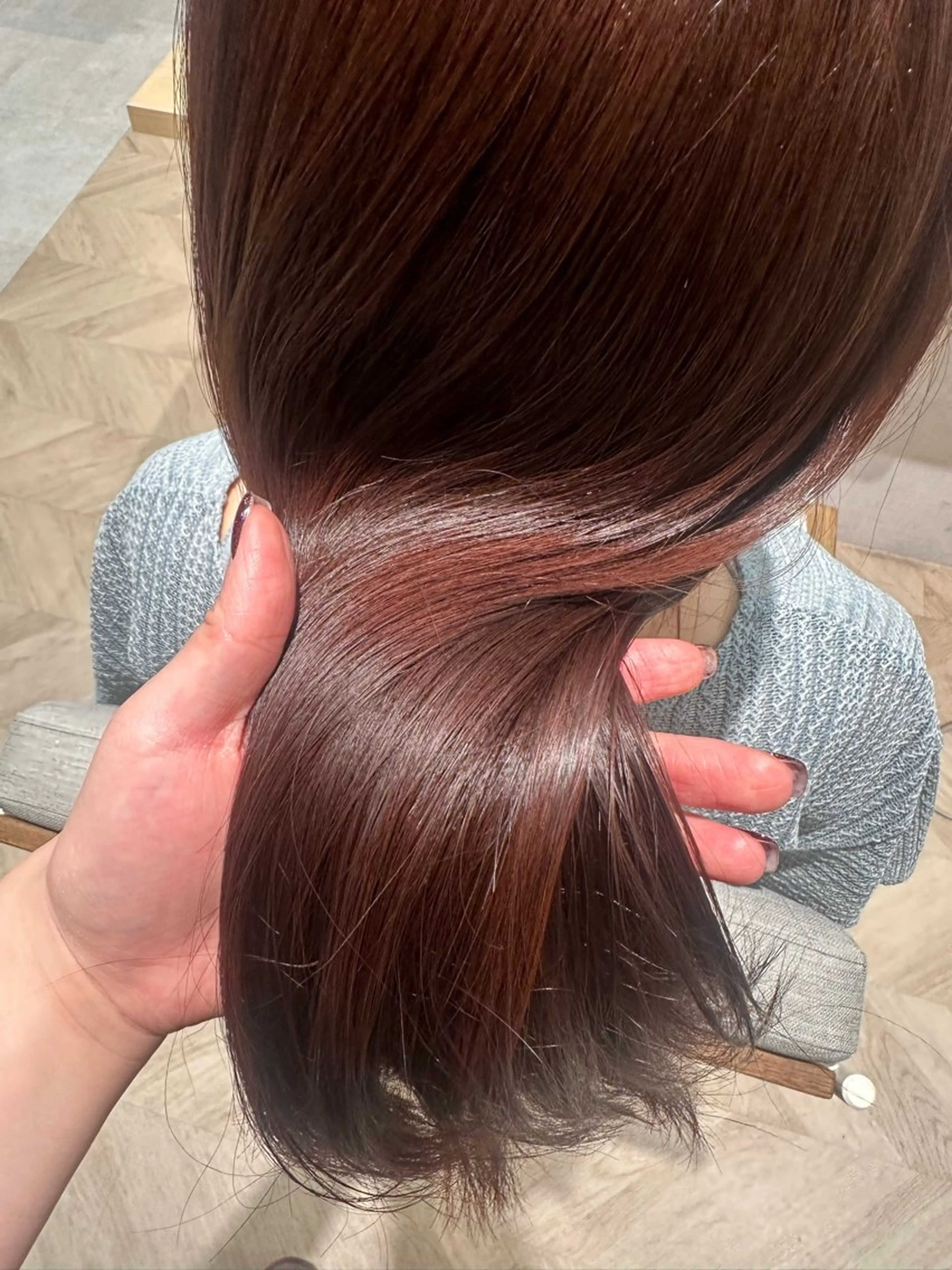 ロング カラー ブリーチ ブリーチなしカラー ピンクカラー ヘアカラー 小澤 真帆のヘアスタイル