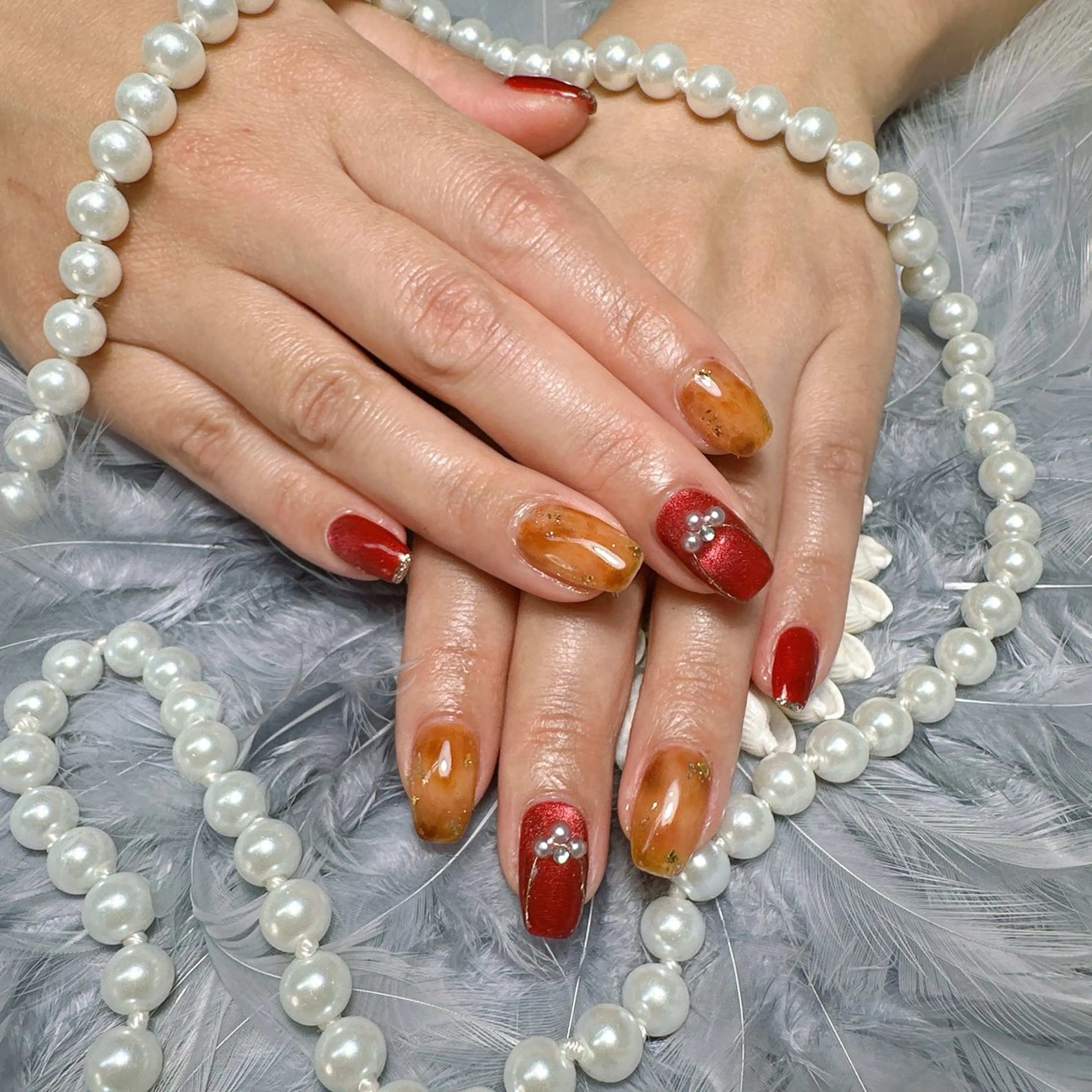 ネイル べっ甲ネイル ハンドネイル Pretty Nail Salonのネイルデザイン