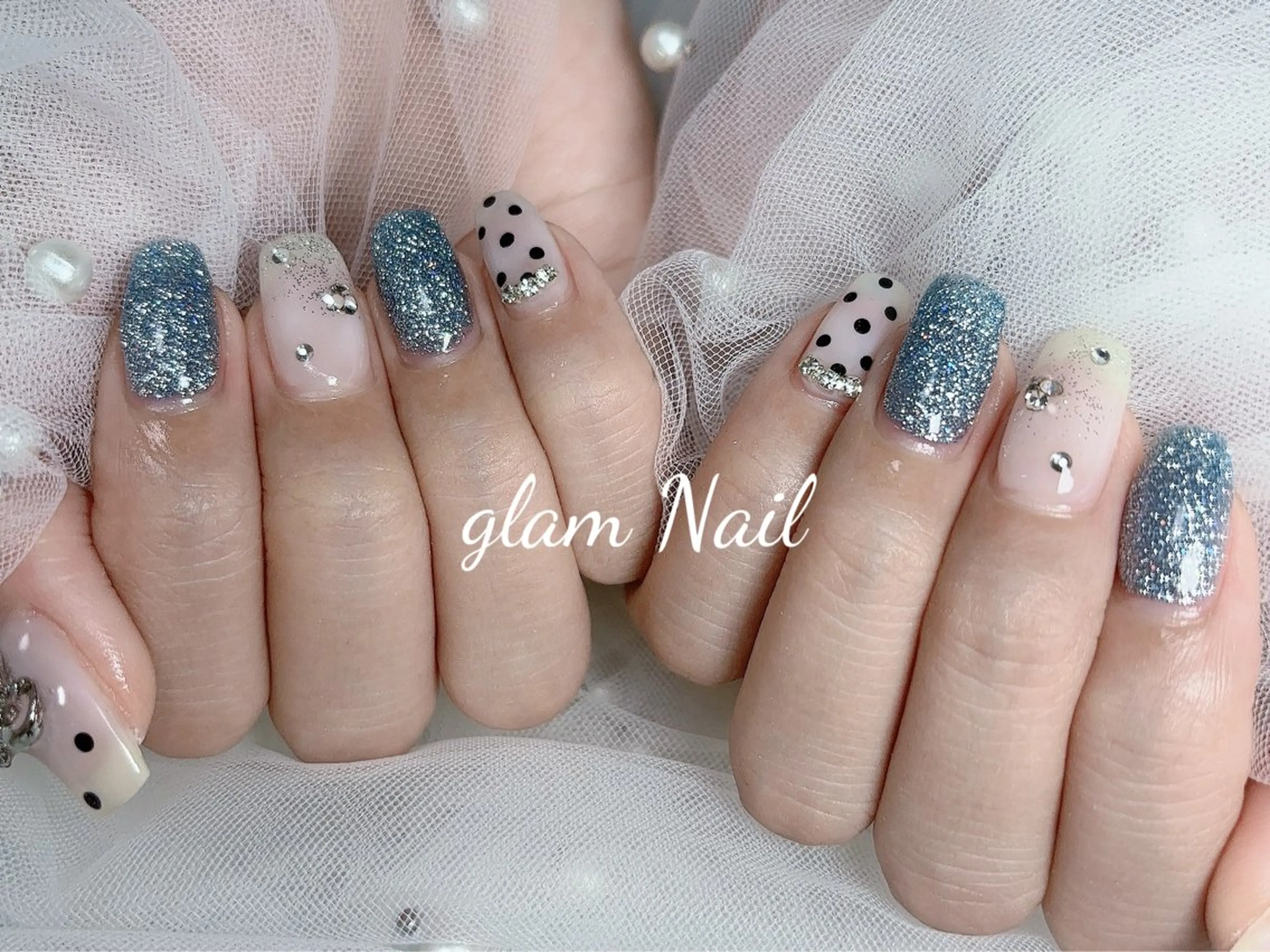 ネイル ハンドネイル エツメ💅 長さだし🎀デザインのネイルデザイン