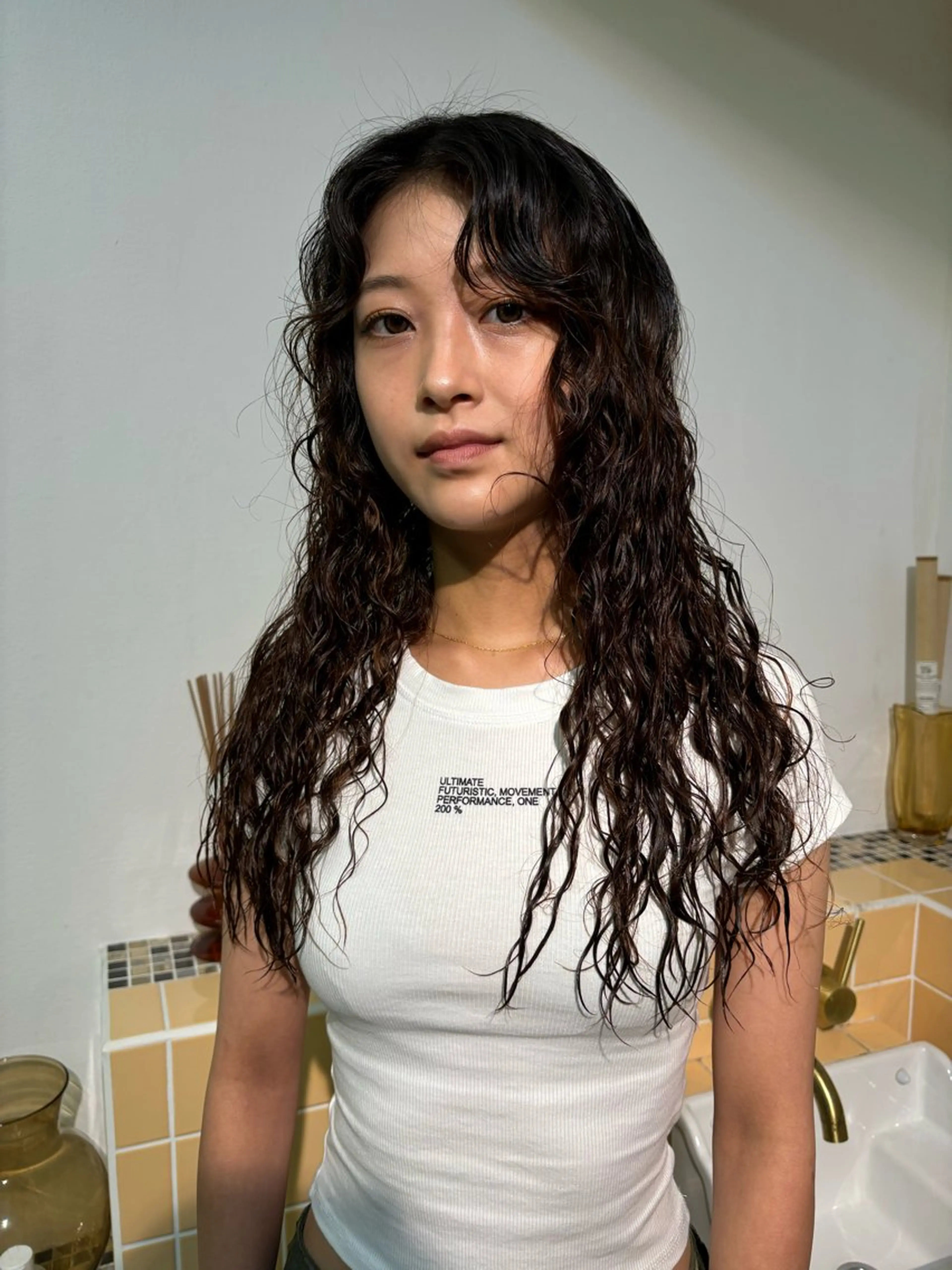 ロング パーマ カット パーマ sakura🌸 レイヤー/韓国ヘアのヘアスタイル