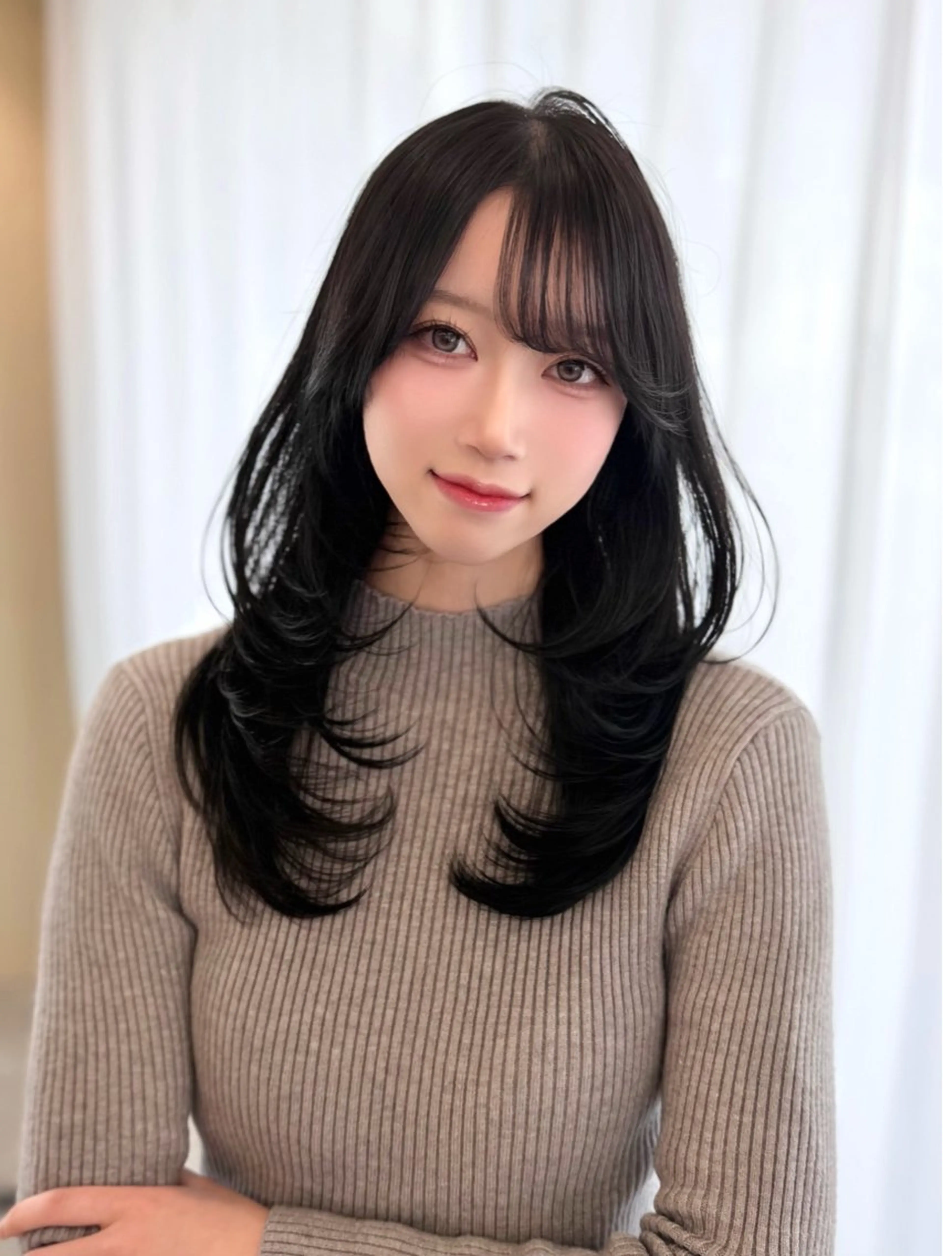 セミロング ハイレイヤー レイヤーカット ♡ 𝐿𝑈𝑁𝐴 ♡のヘアスタイル