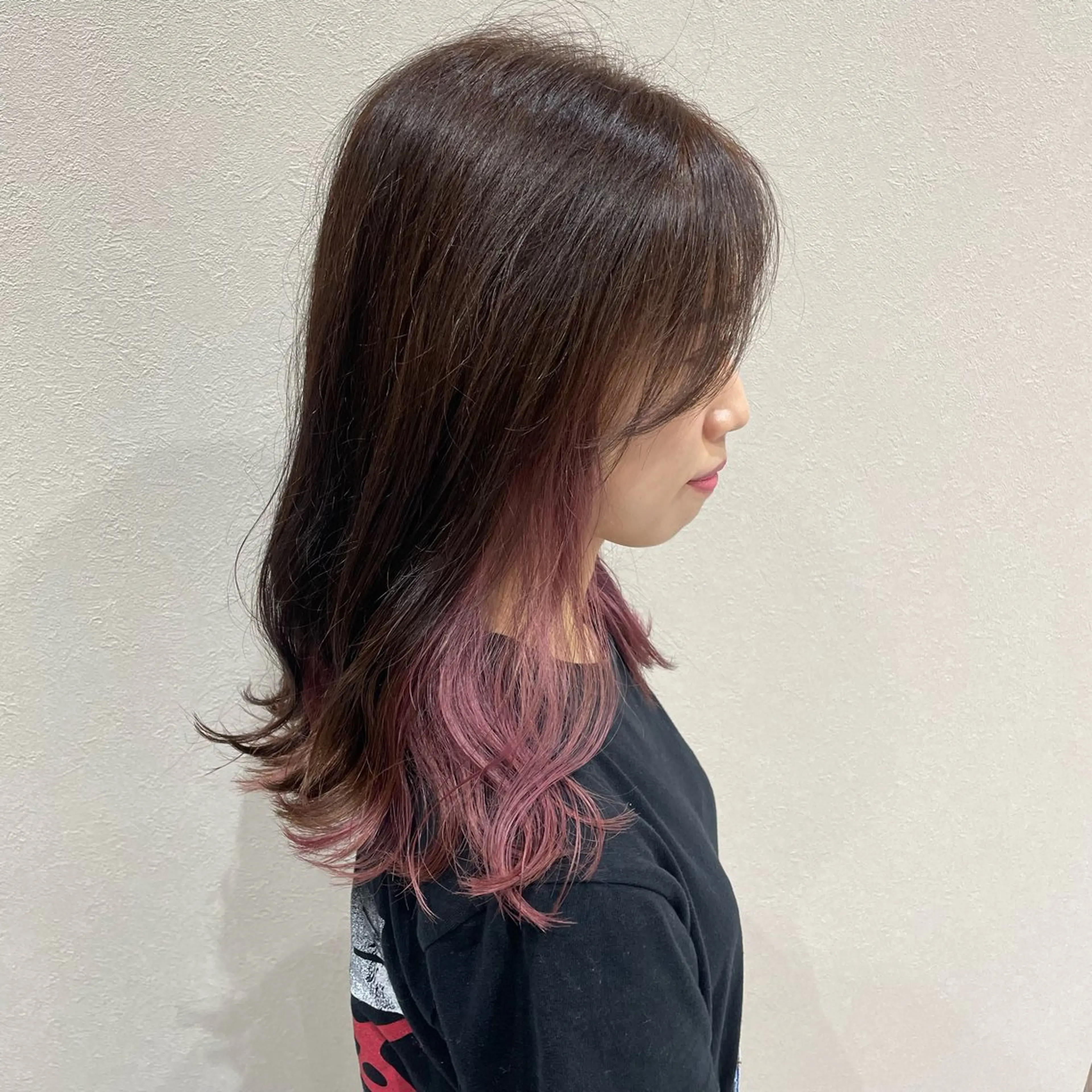 ロング カラー インナーカラー Ken 縮毛矯正/韓国風ヘアのヘアスタイル