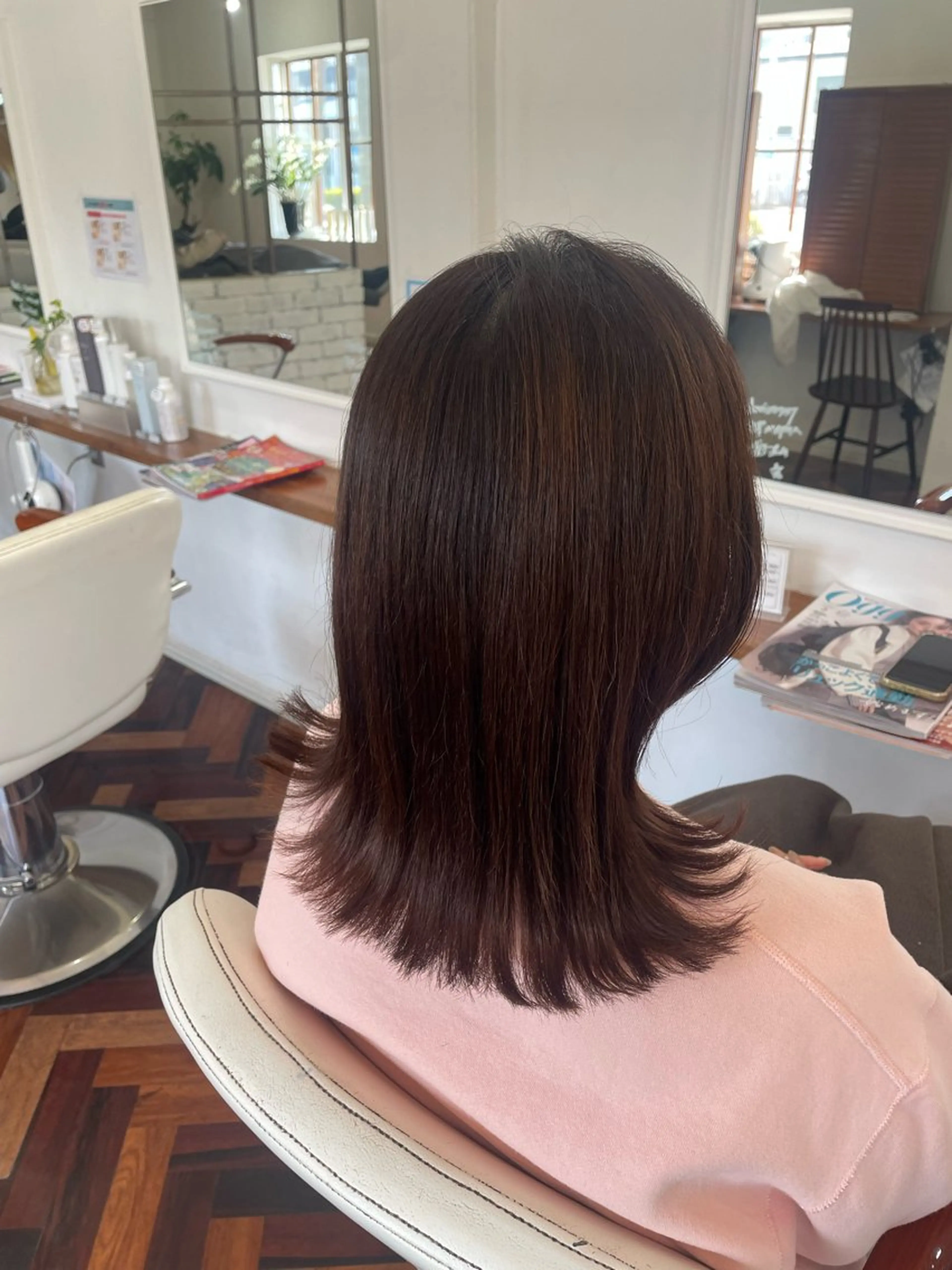 ミディアム 髪質改善 トリートメント mopa所属・mopa_kaede 暖色カラー/ロングのヘアスタイル