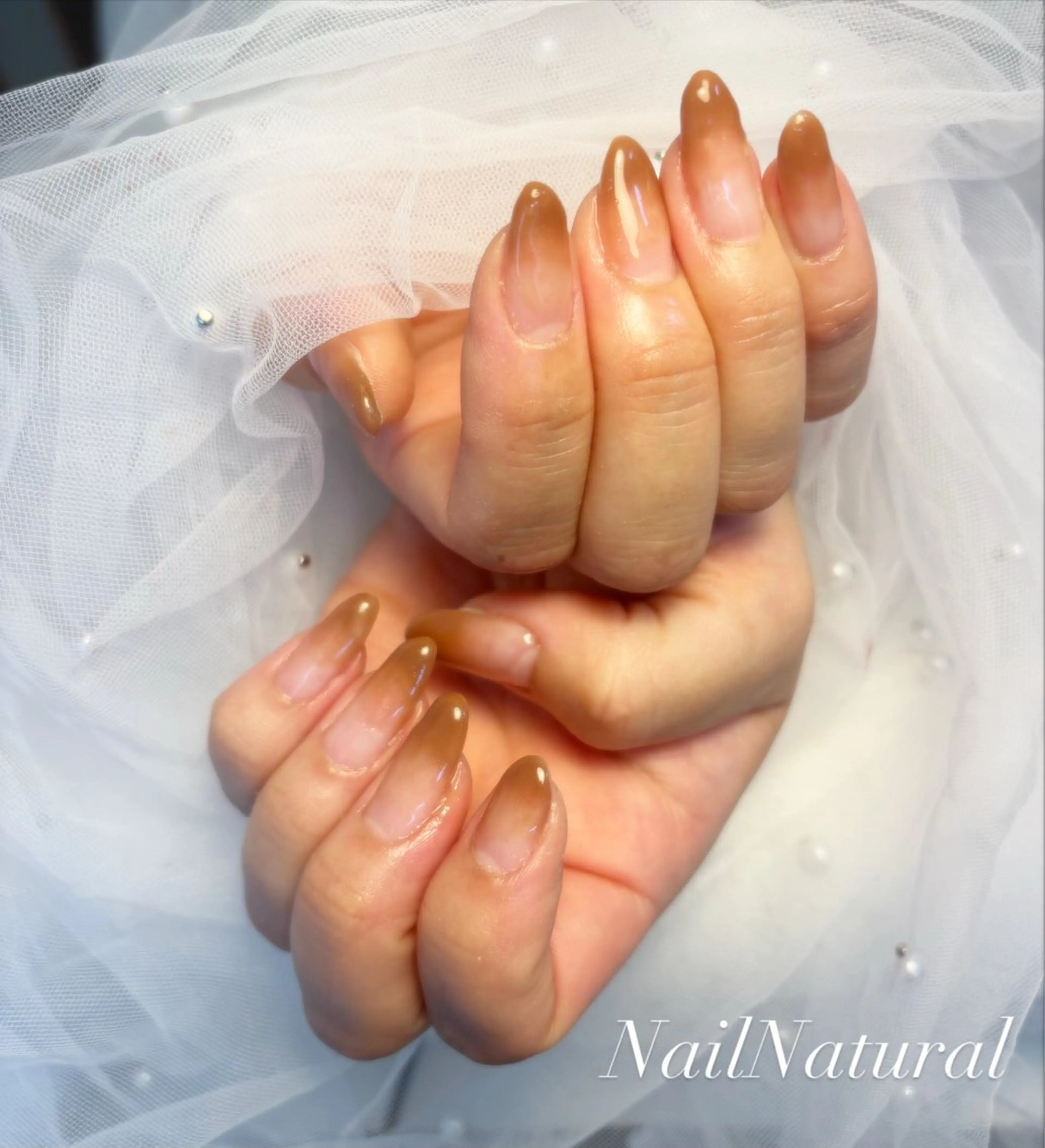 ネイル フラッシュネイル フットネイル フレンチネイル ジェルネイル ガラスフレンチ ハンドネイル Nail salon Natulalのネイルデザイン