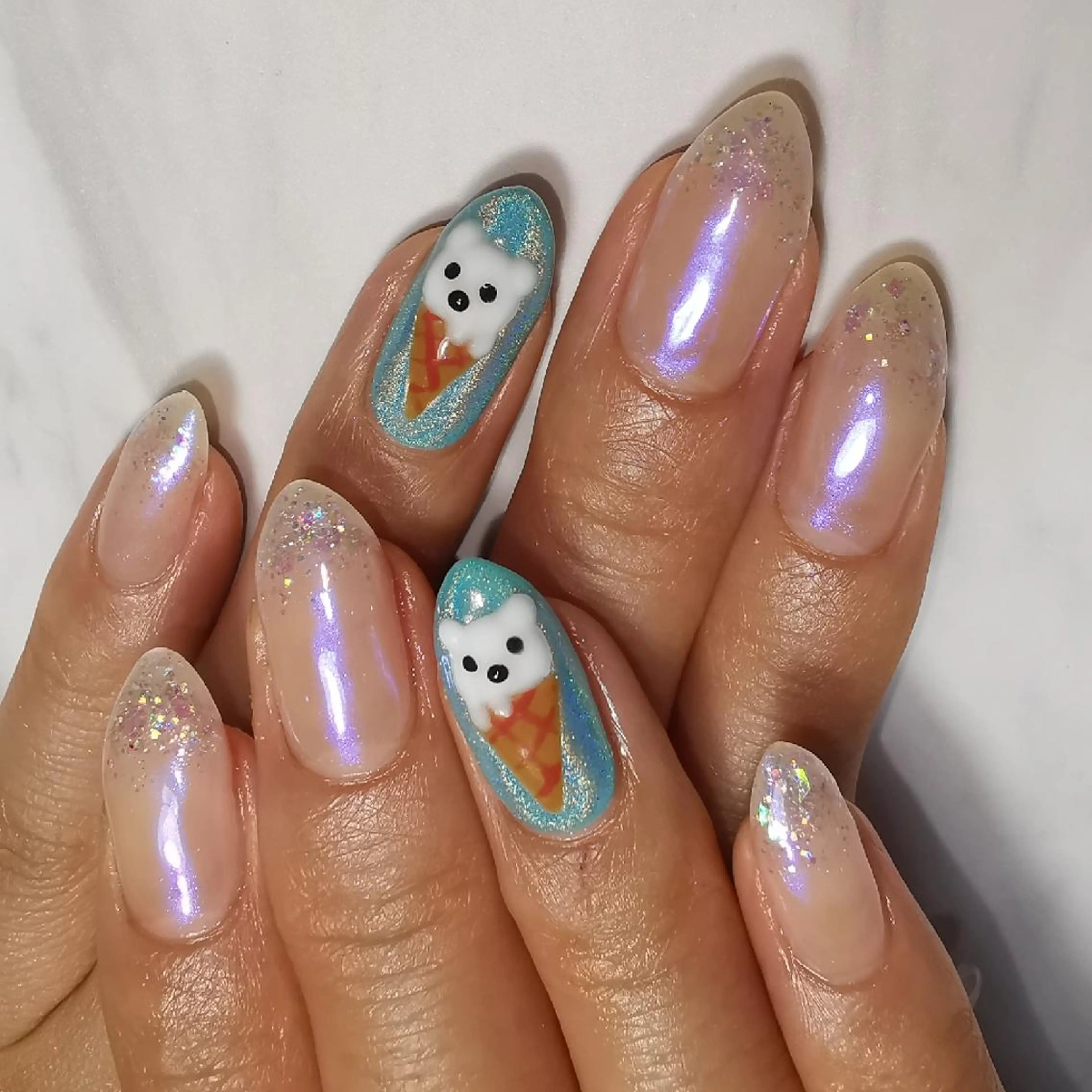 ネイル 氷ネイル・うるうるネイル ハンドネイル reve あやののネイルデザイン