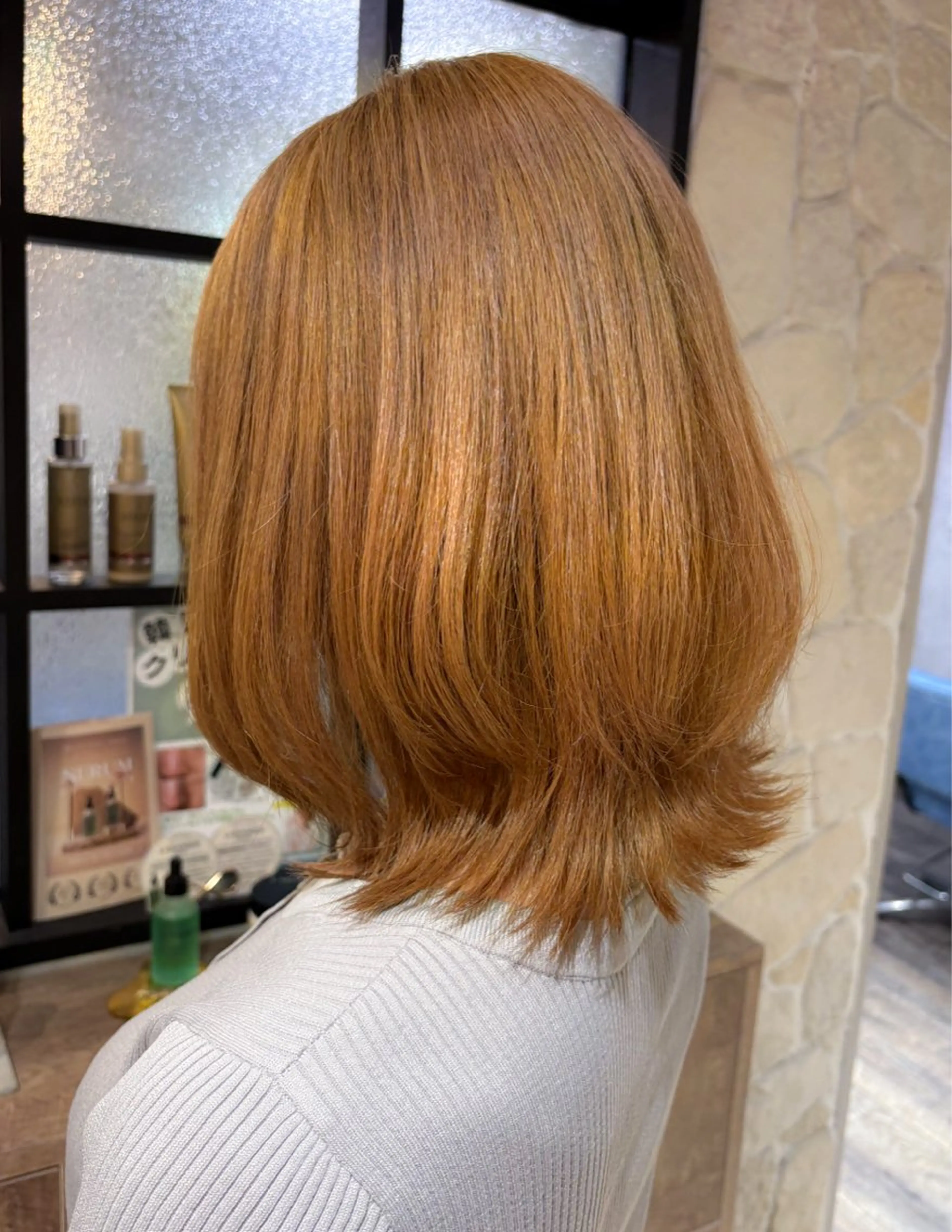 ミディアム カラー ベージュカラー 🐺ིྀ顔周レイヤー /髪質改善🩵aoiのヘアスタイル