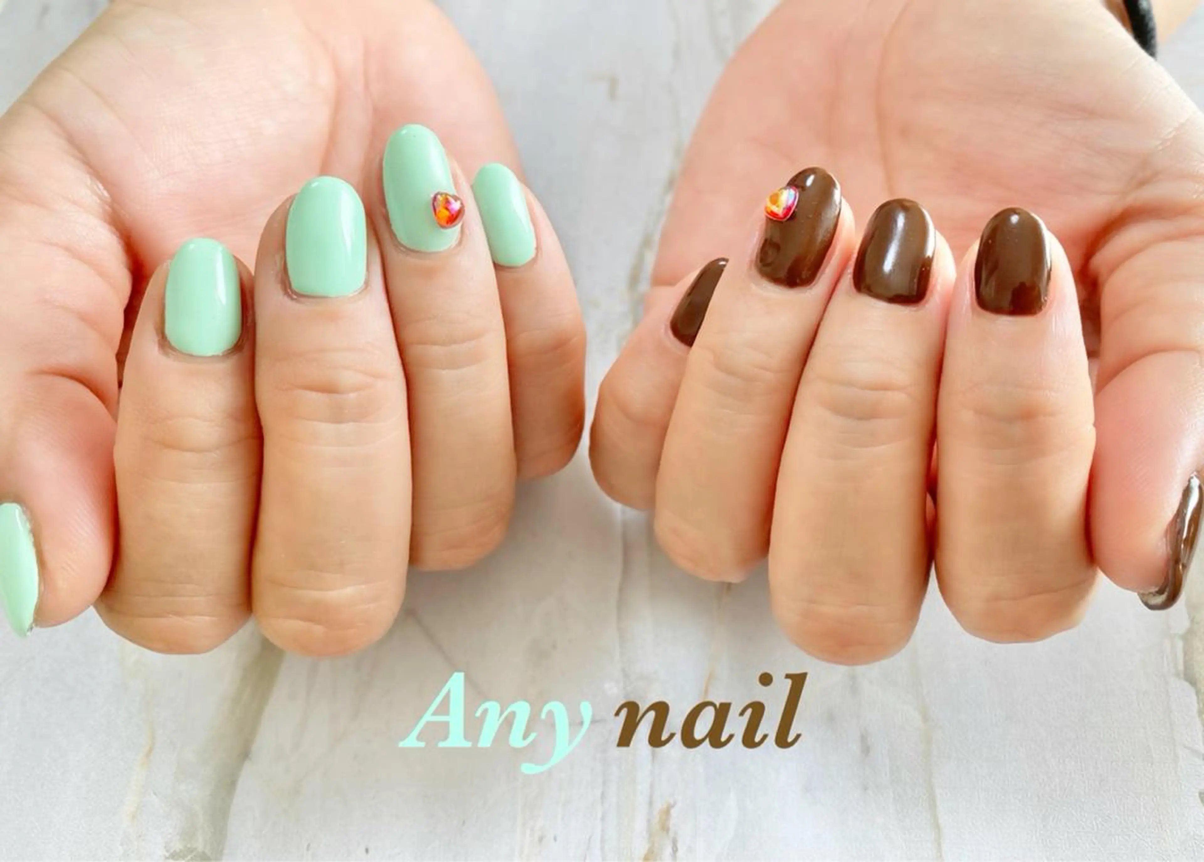 ネイル ブルー ワンカラーネイル バレンタイン 岩澤 恵子のネイルデザイン