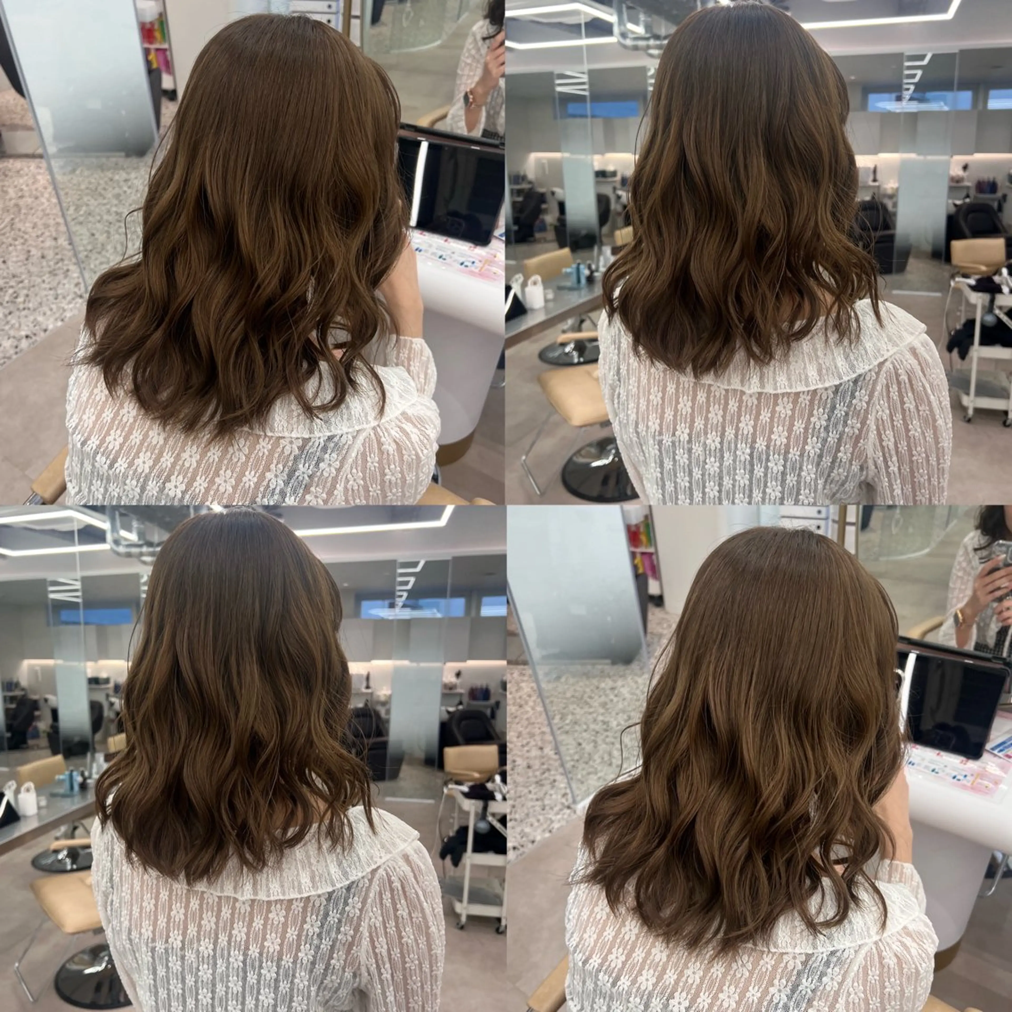 ミディアム ヘアカラー ✨ブリーチ/顔周り レイヤー¦YUKA✨のヘアスタイル