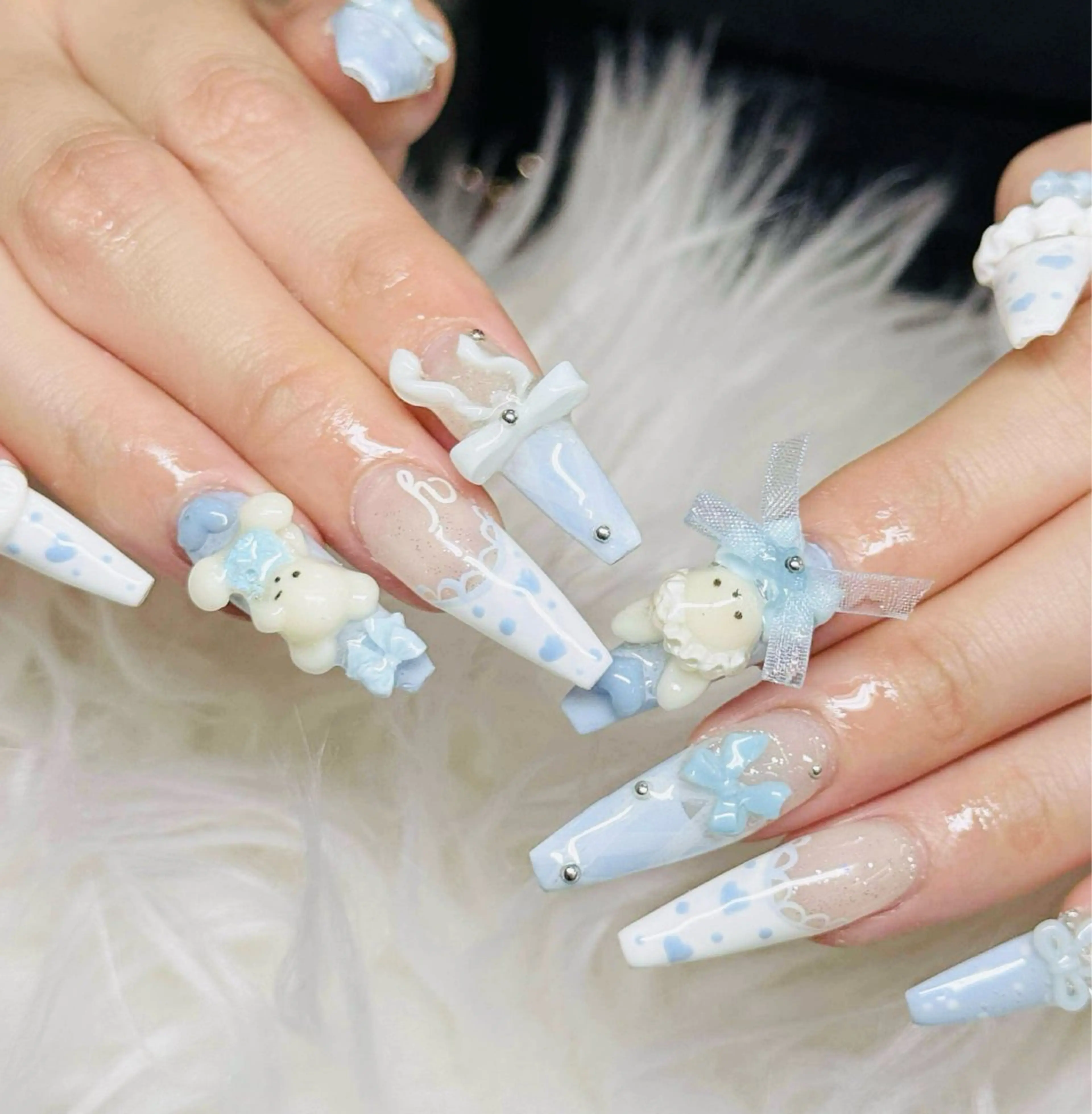 ネイル チークネイル 長さ出し フットネイル マグネットネイル 持ち込み ANH NAIL ゴテゴテ専門店💎のネイルデザイン