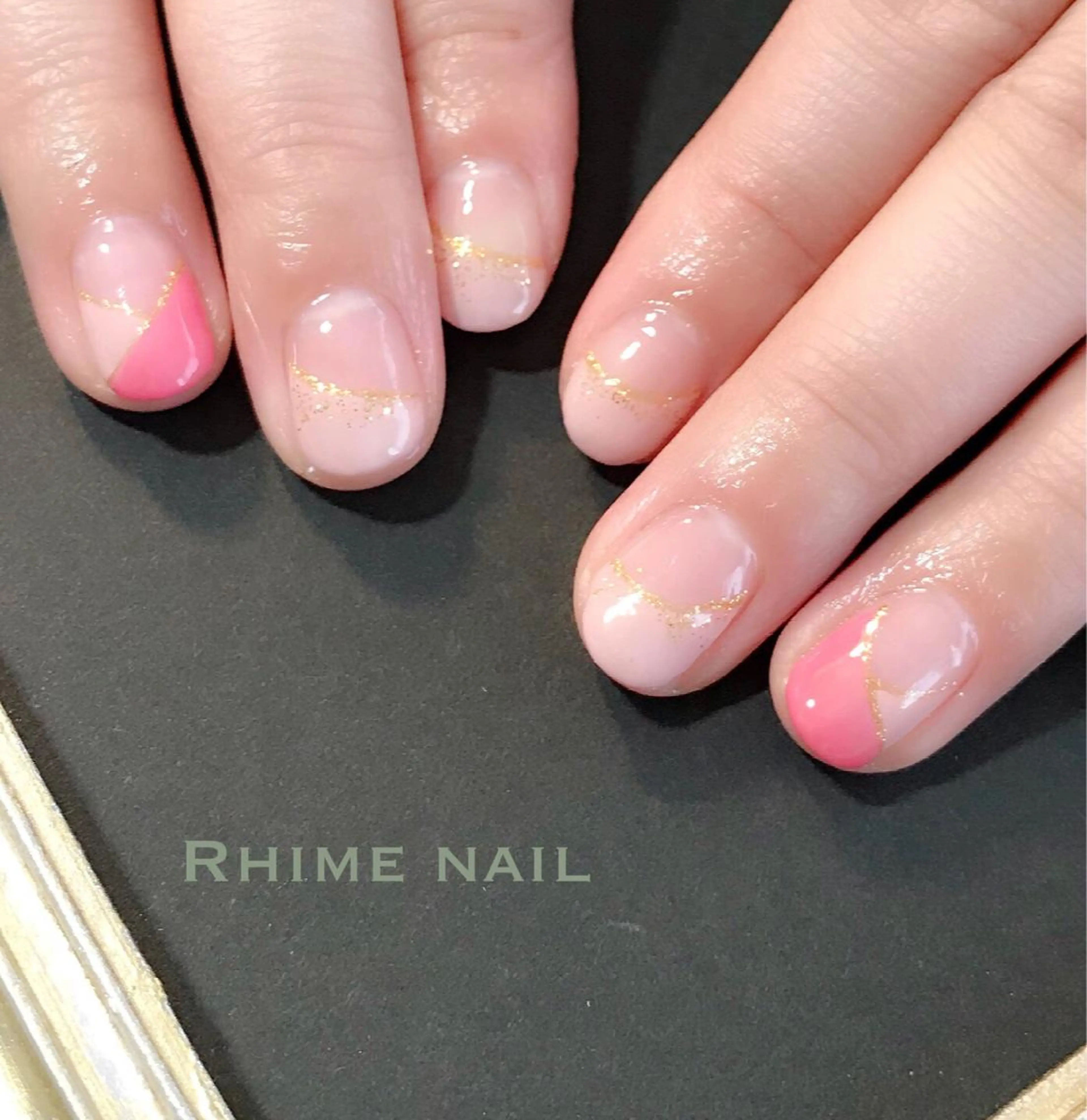 ネイル アートネイル カジュアル フレンチネイル オフィスネイル ワンカラーネイル Rhime nail ライムネイルのネイルデザイン