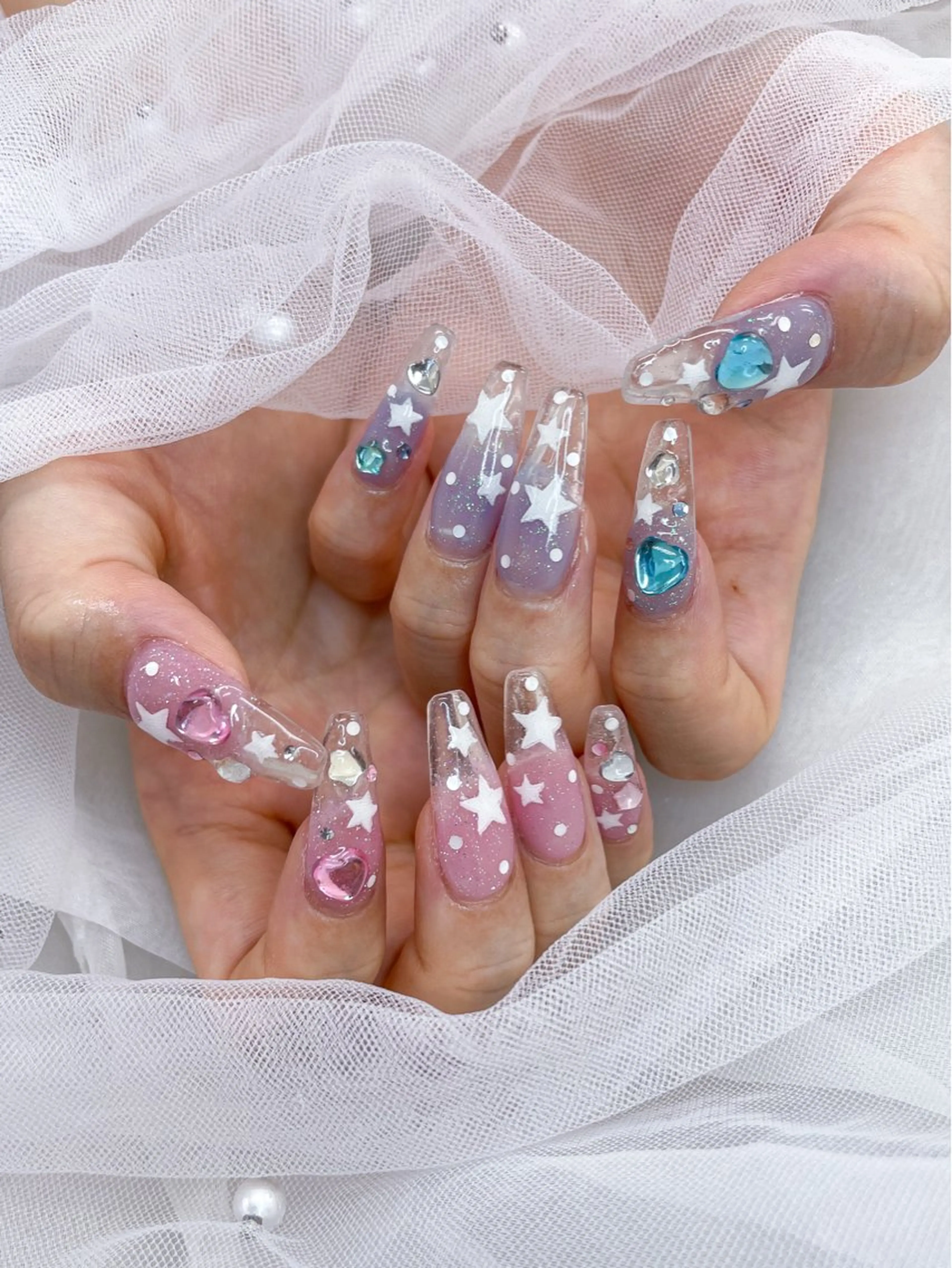 ネイル クリアネイル スカルプネイル ハンドネイル 五十嵐 美智のネイルデザイン