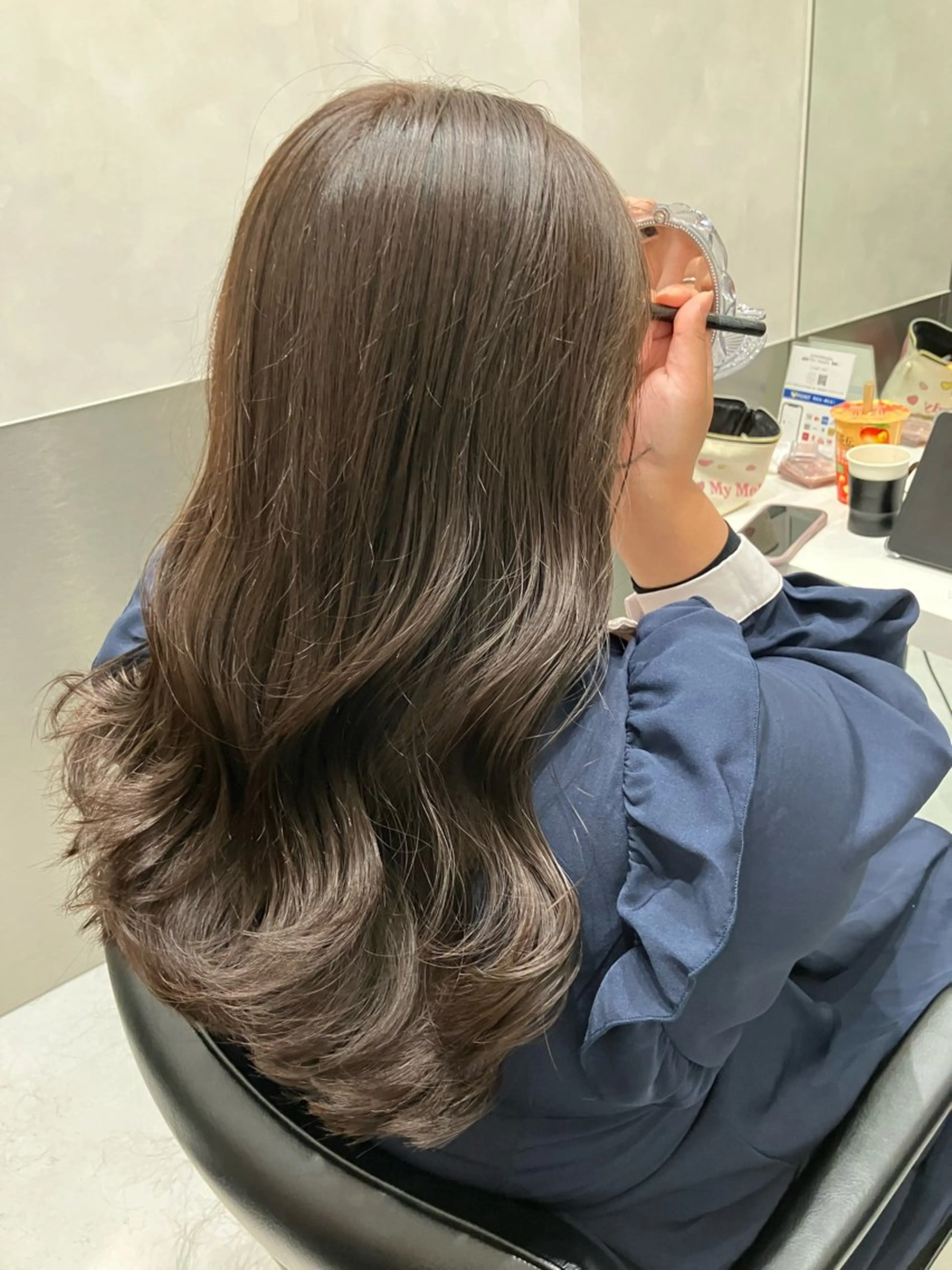 ロング カラー カット ヘアカラー トリートメント 💖ブリーチなし透明 感💖ASAHIのヘアスタイル