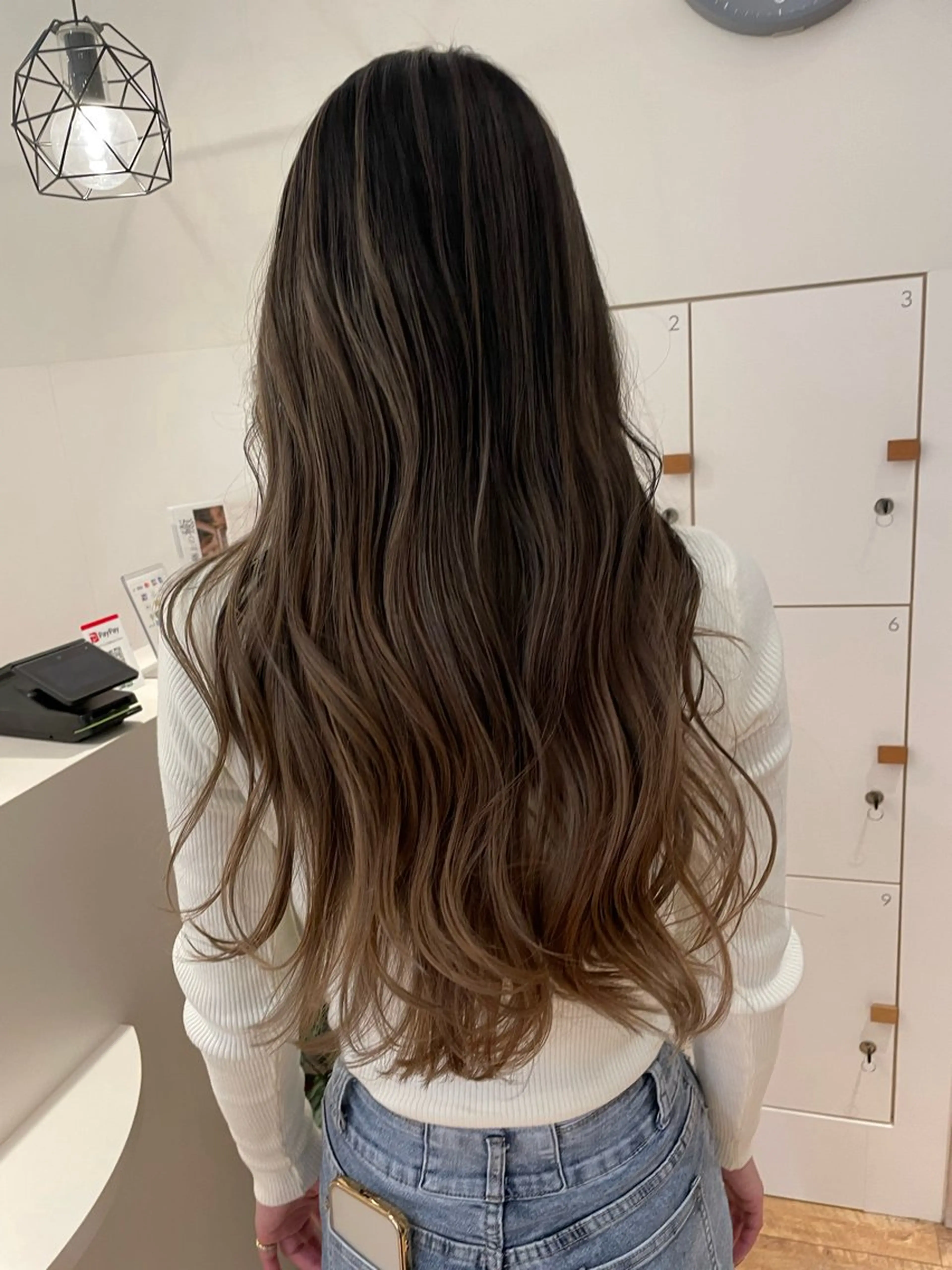 ロング カラー バレイヤージュ レイヤーカット ブリーチ👩‍🦳/ ‪✂︎MANAMIのヘアスタイル