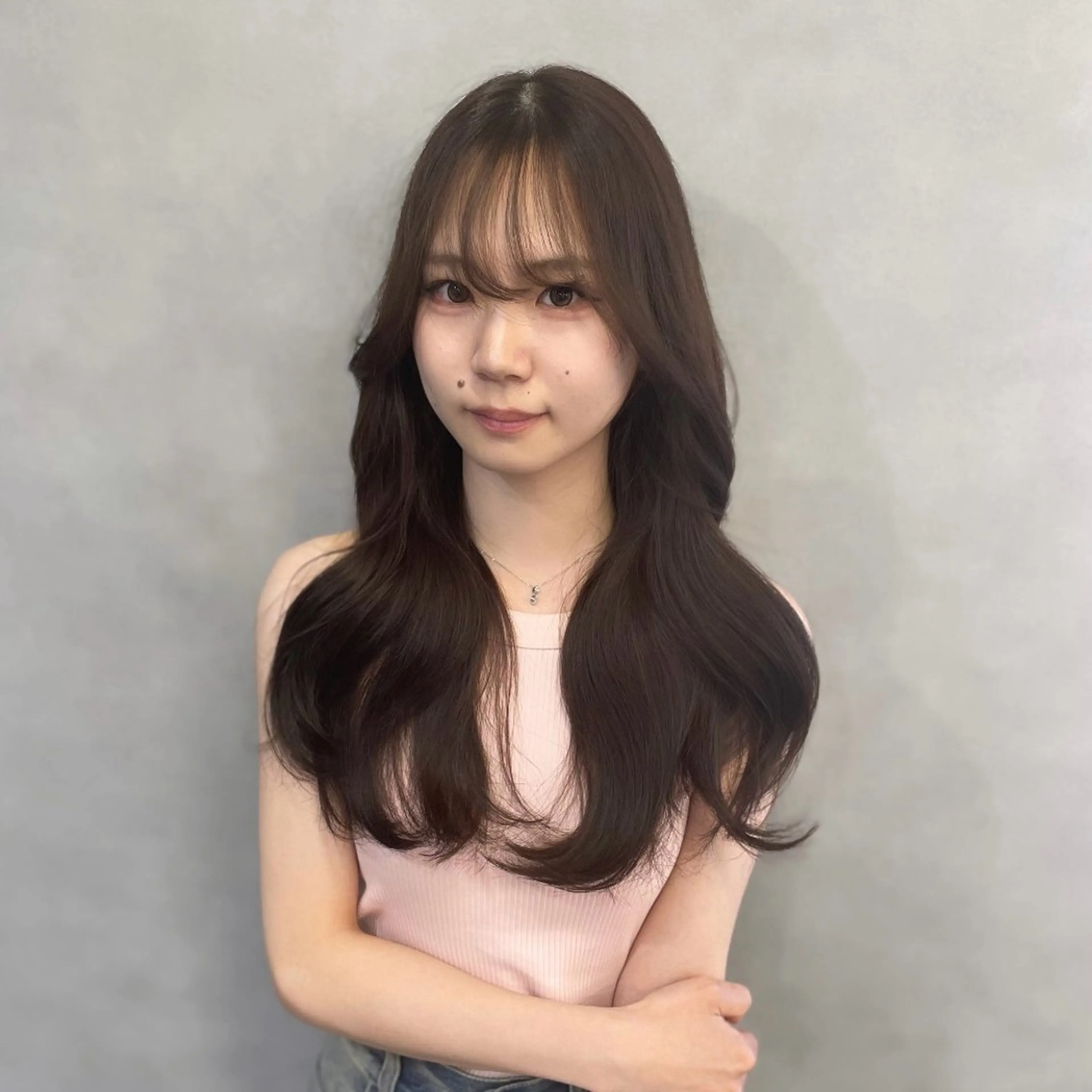 ロング カラー グレージュ レイヤーカット カット ヘアカラー Rui/透明感カラー 暖色/レイヤーカットのヘアスタイル