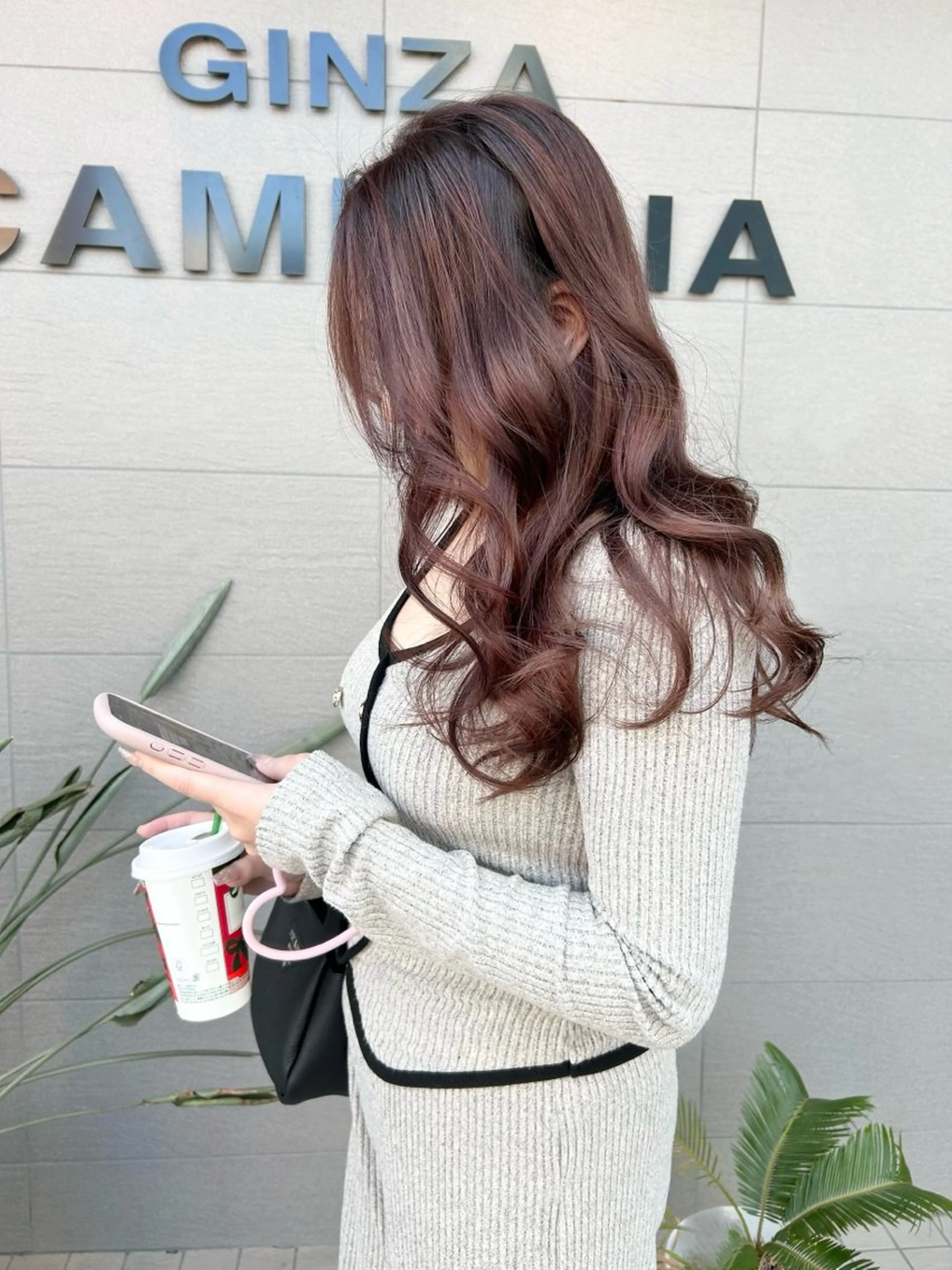 ロング カラー ブラウンカラー ピンクカラー ピンクブラウン ヘアカラー ナカジマ ナナのヘアスタイル