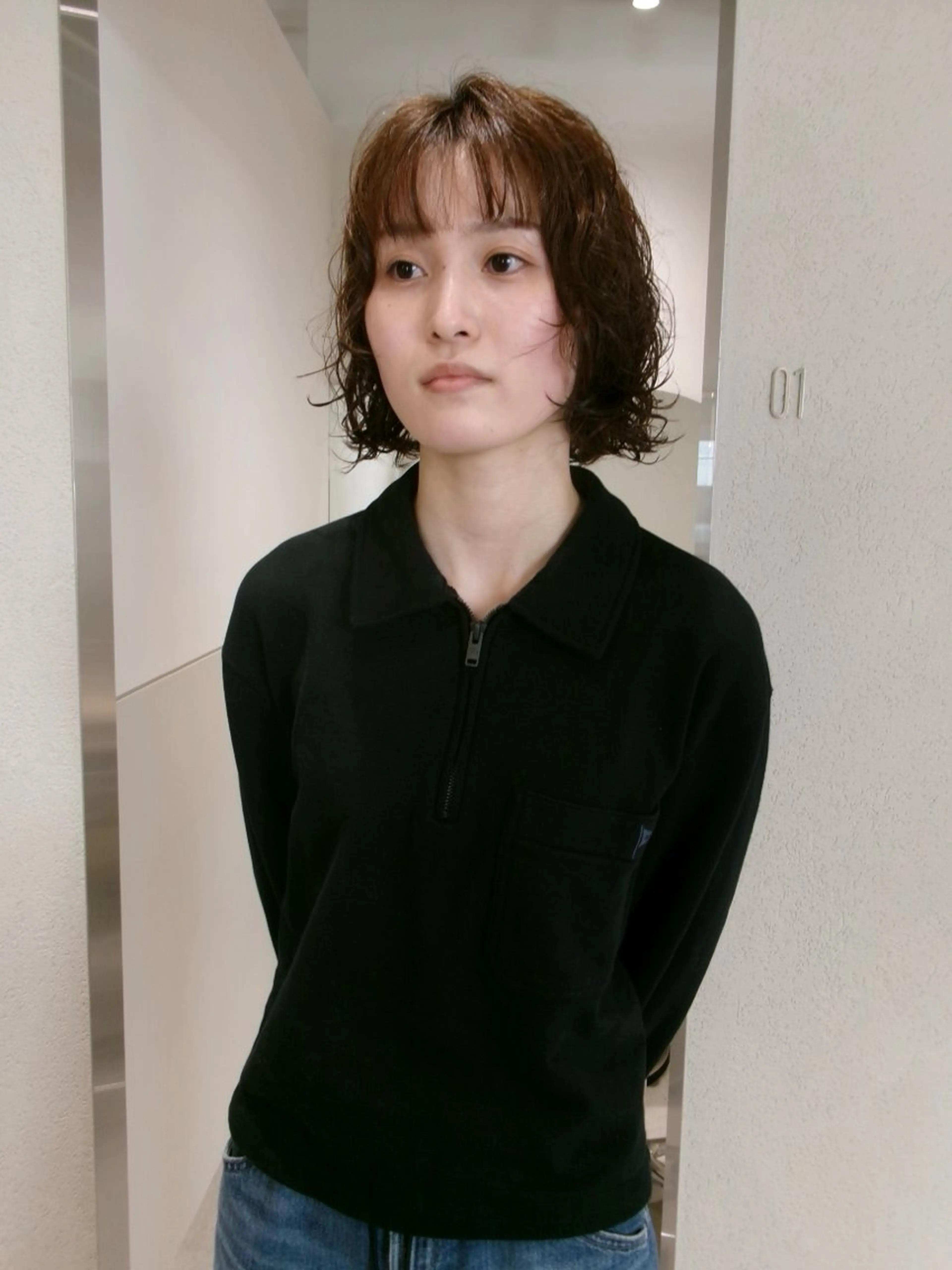 ミディアム パーマ ミディアムパーマ ボブ カット パーマ トリートメント KEI パーマ/レイヤーのヘアスタイル