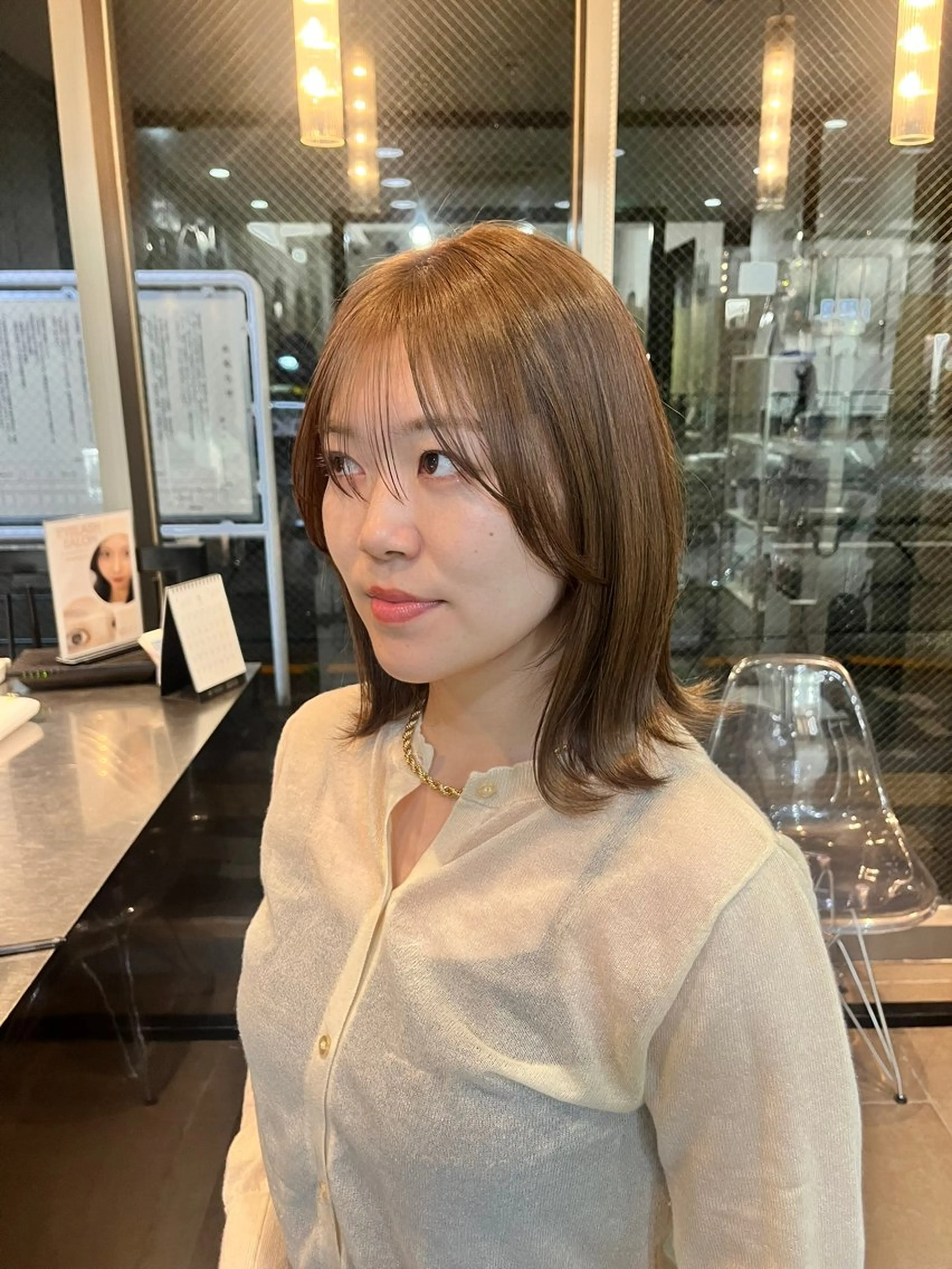 ミディアム カラー 韓国風ボブ/レイヤー ヨネヤマツムギのヘアスタイル