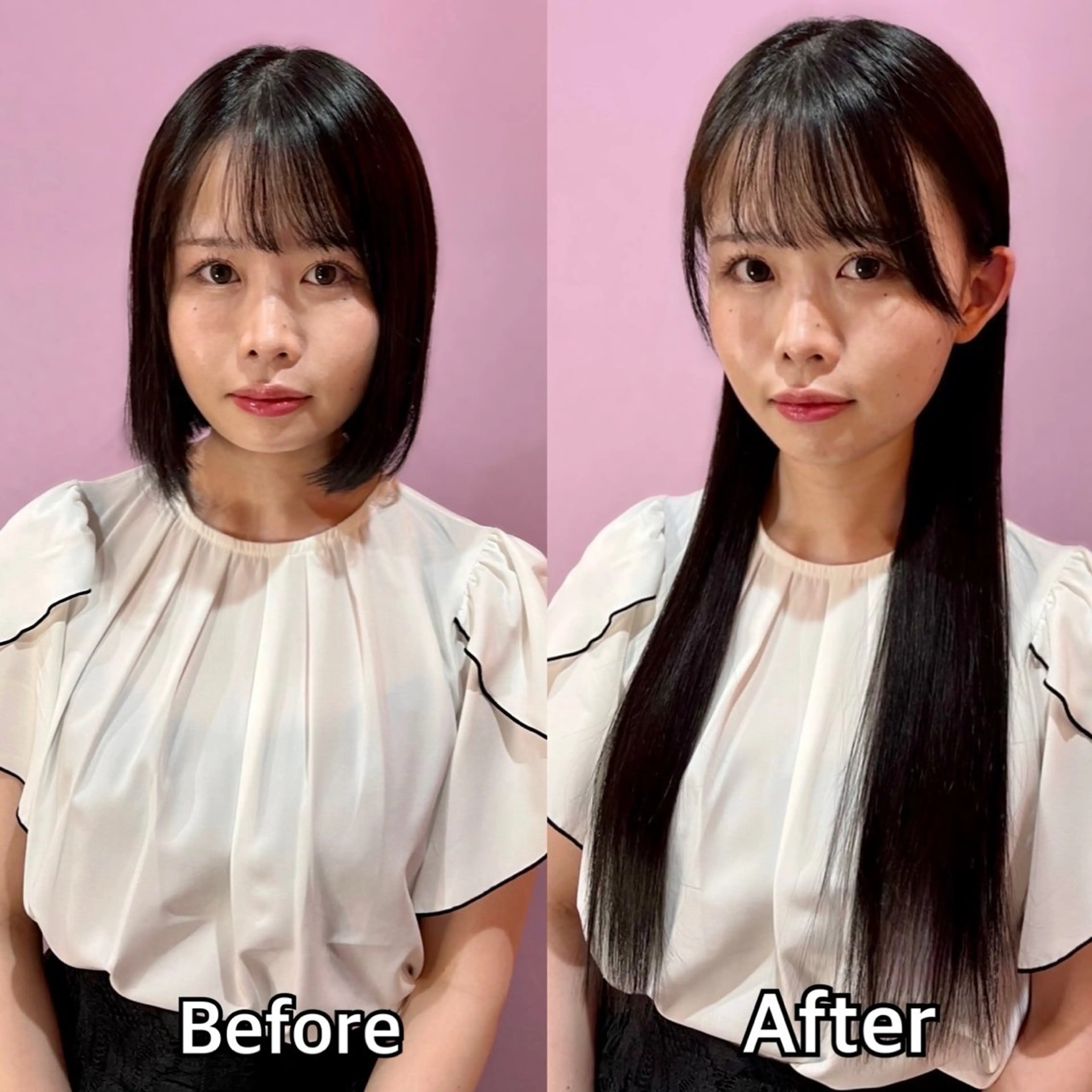 ロング カラー＋ちび編み込み エクステ梅田🐨のヘアスタイル