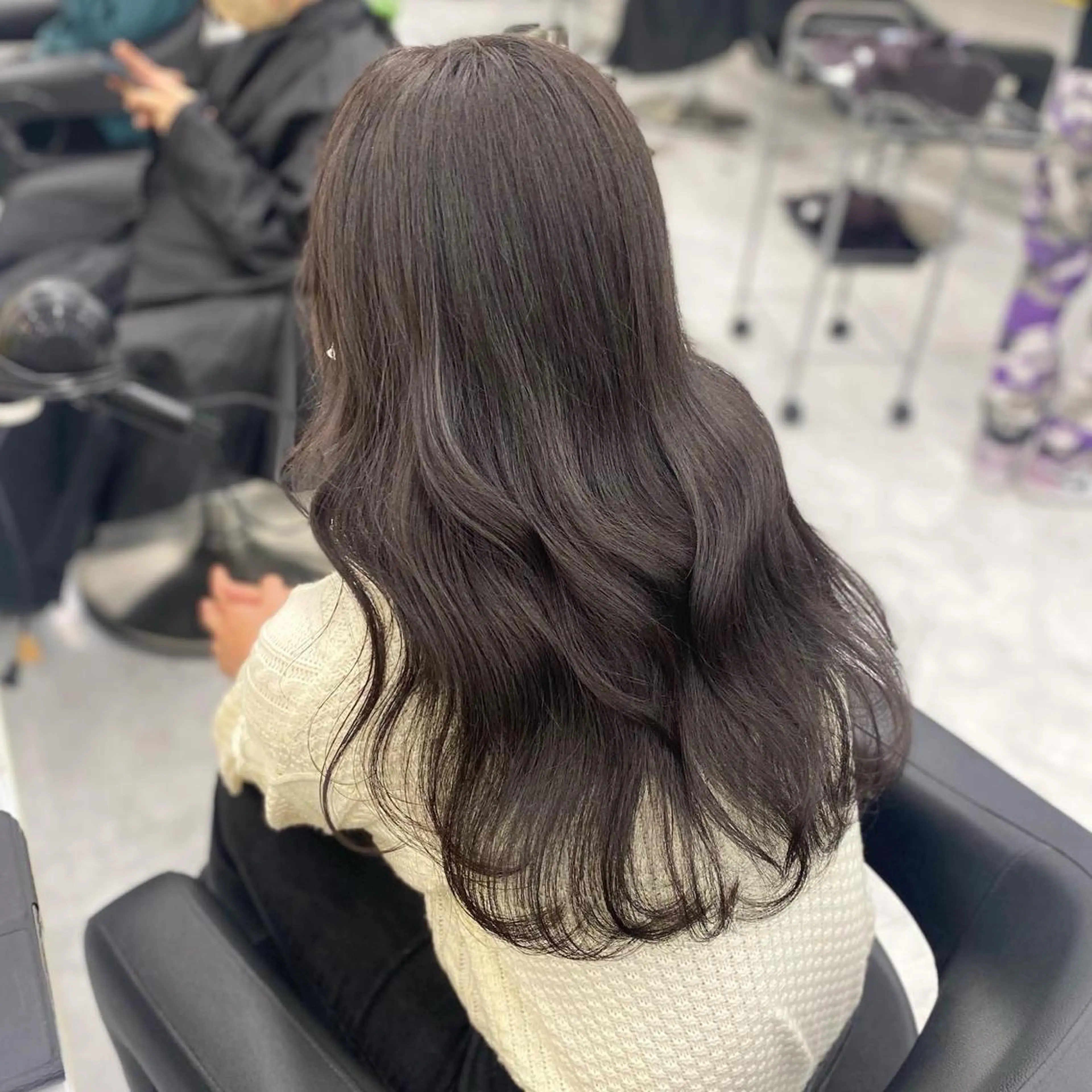 ロング カラー パーマ ヘアアレンジ メンズ キッズ ネイル マツエク・マツパ アイブロウ グレージュ 💖横浜ブリーチなし 💖MIHOのヘアスタイル