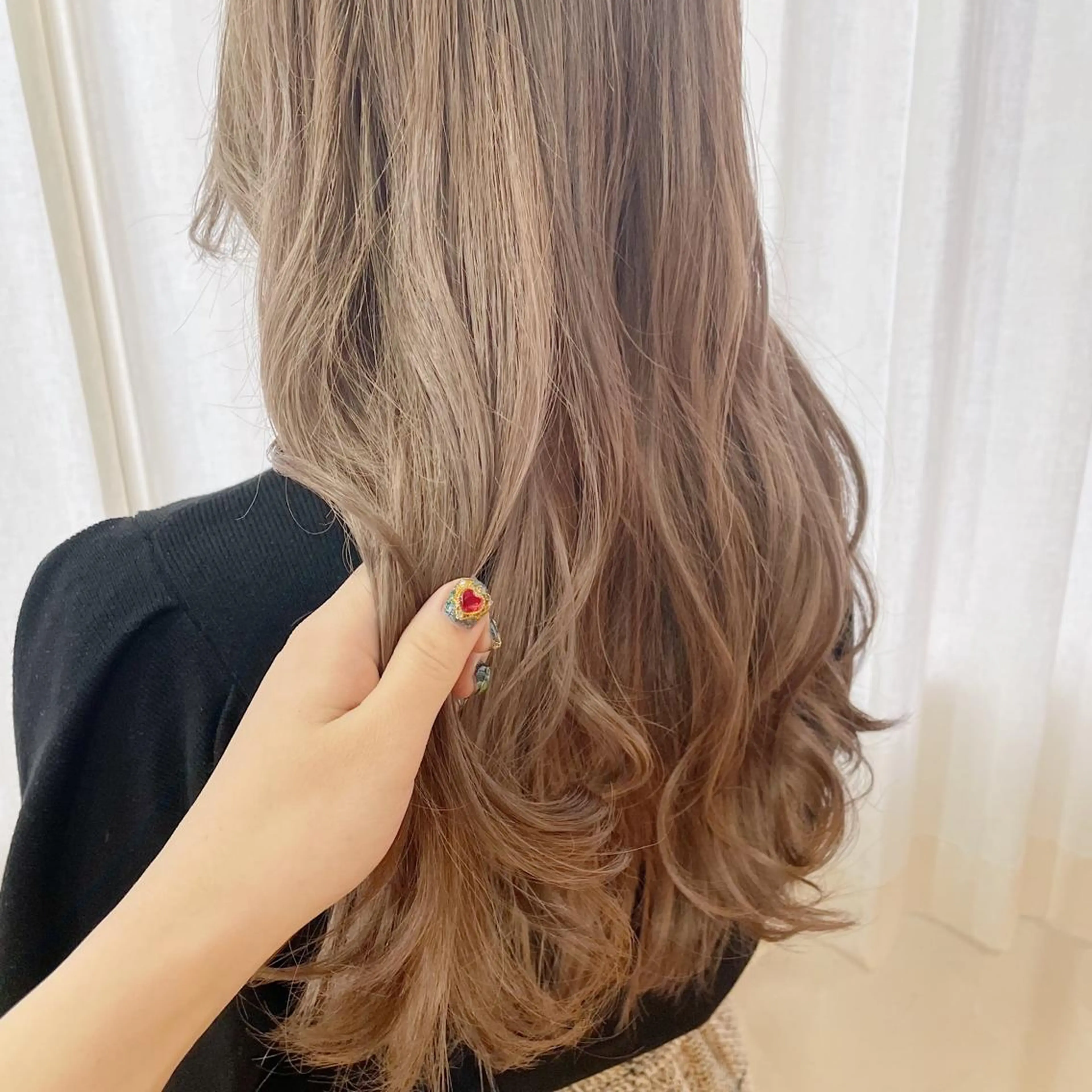 セミロング カラー ヘアアレンジ ブリーチ なつき/艶ピンク/ girly hairのヘアスタイル