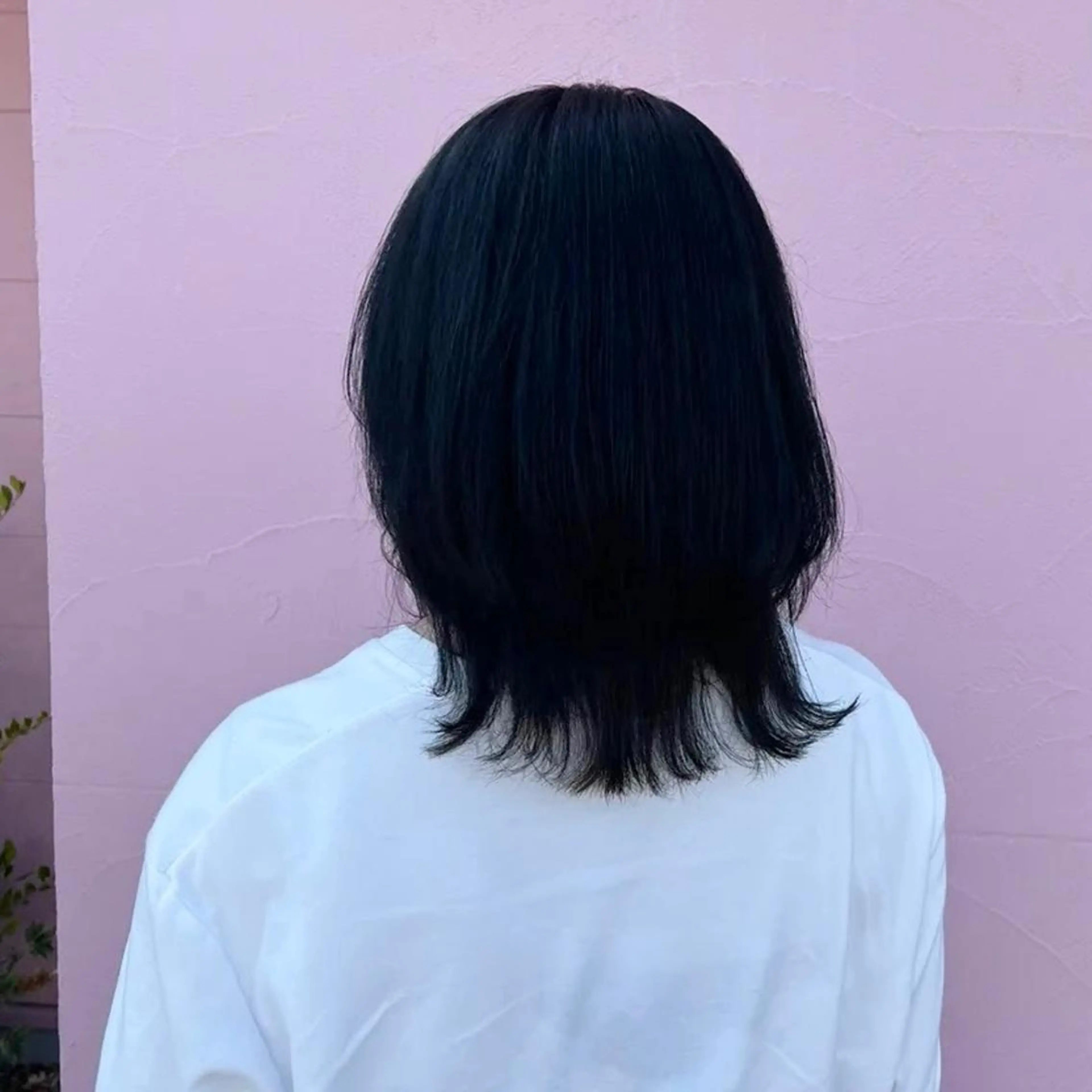 ミディアム カラー 黒髪 ブルーカラー ♡ナナコ♡ レイヤー/艶髪のヘアスタイル