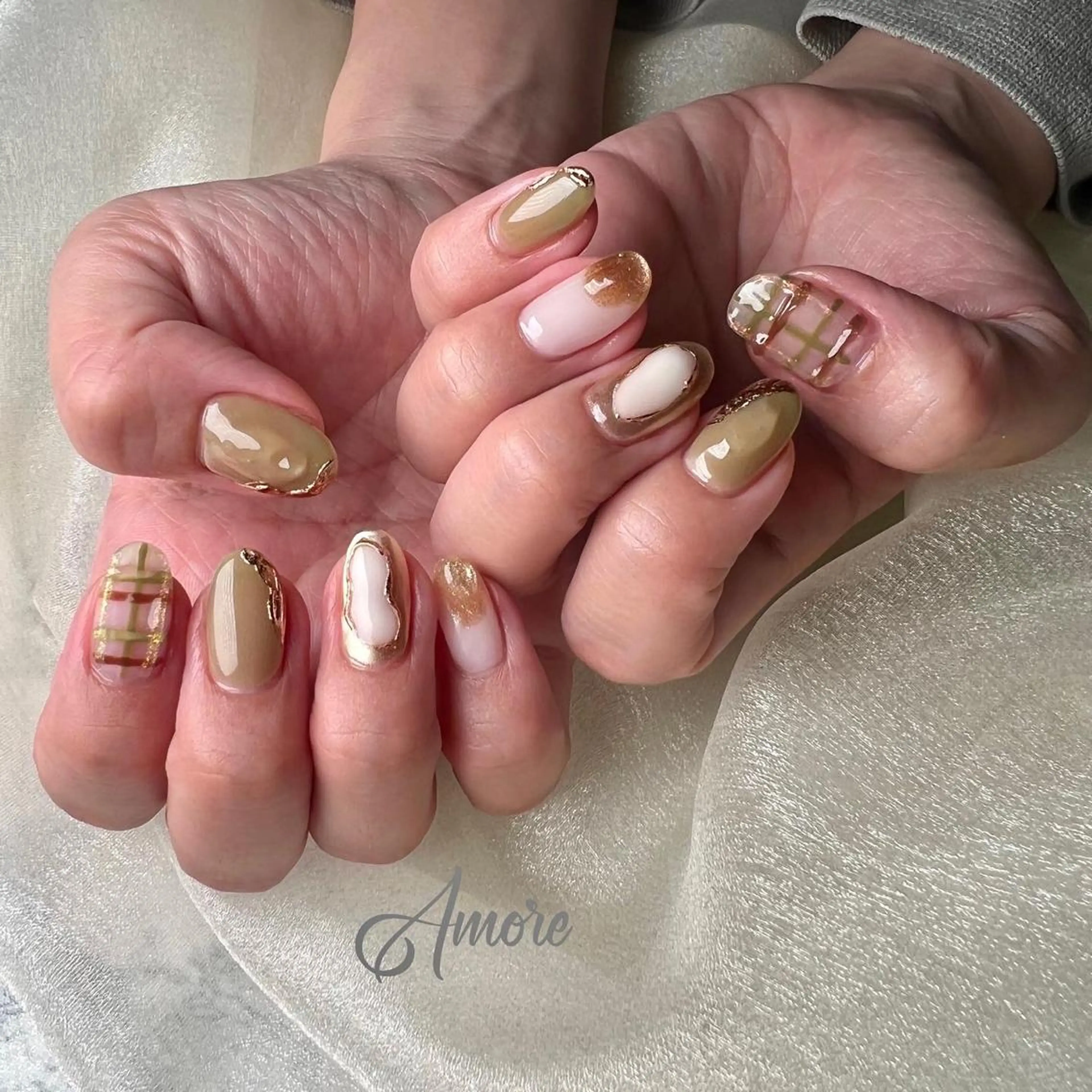 ネイル ジェルネイル ミラーネイル オフィスネイル パラジェル You kyehwaのネイルデザイン